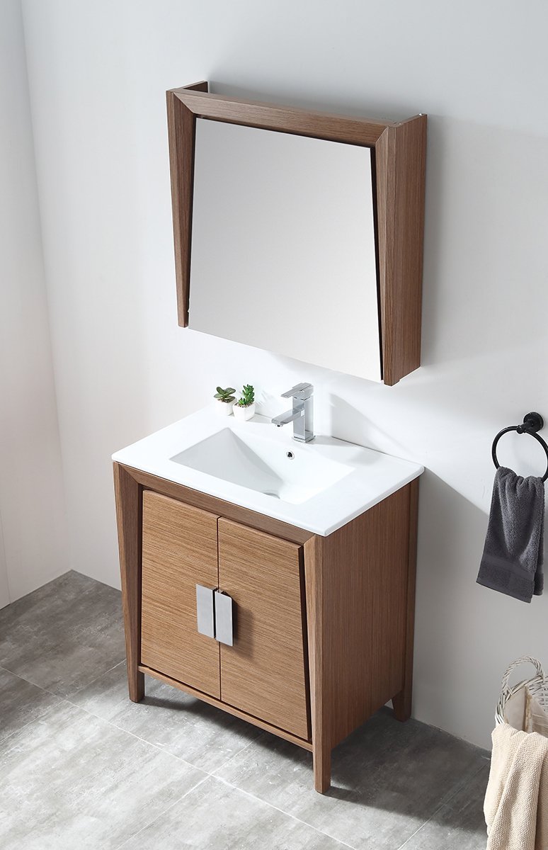 Chans Furniture CL-22WV30-ZI 30" Tennant Brand Larvotto Light Wheat Contemporary Bathroom Vanity