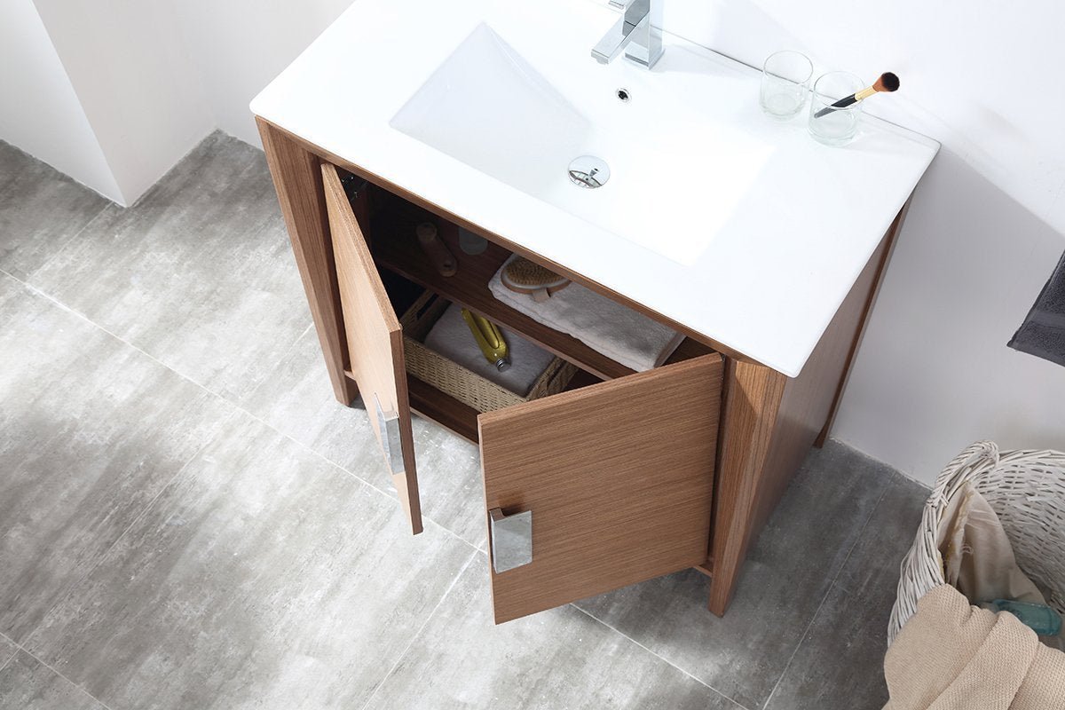 Chans Furniture CL-22WV30-ZI 30" Tennant Brand Larvotto Light Wheat Contemporary Bathroom Vanity