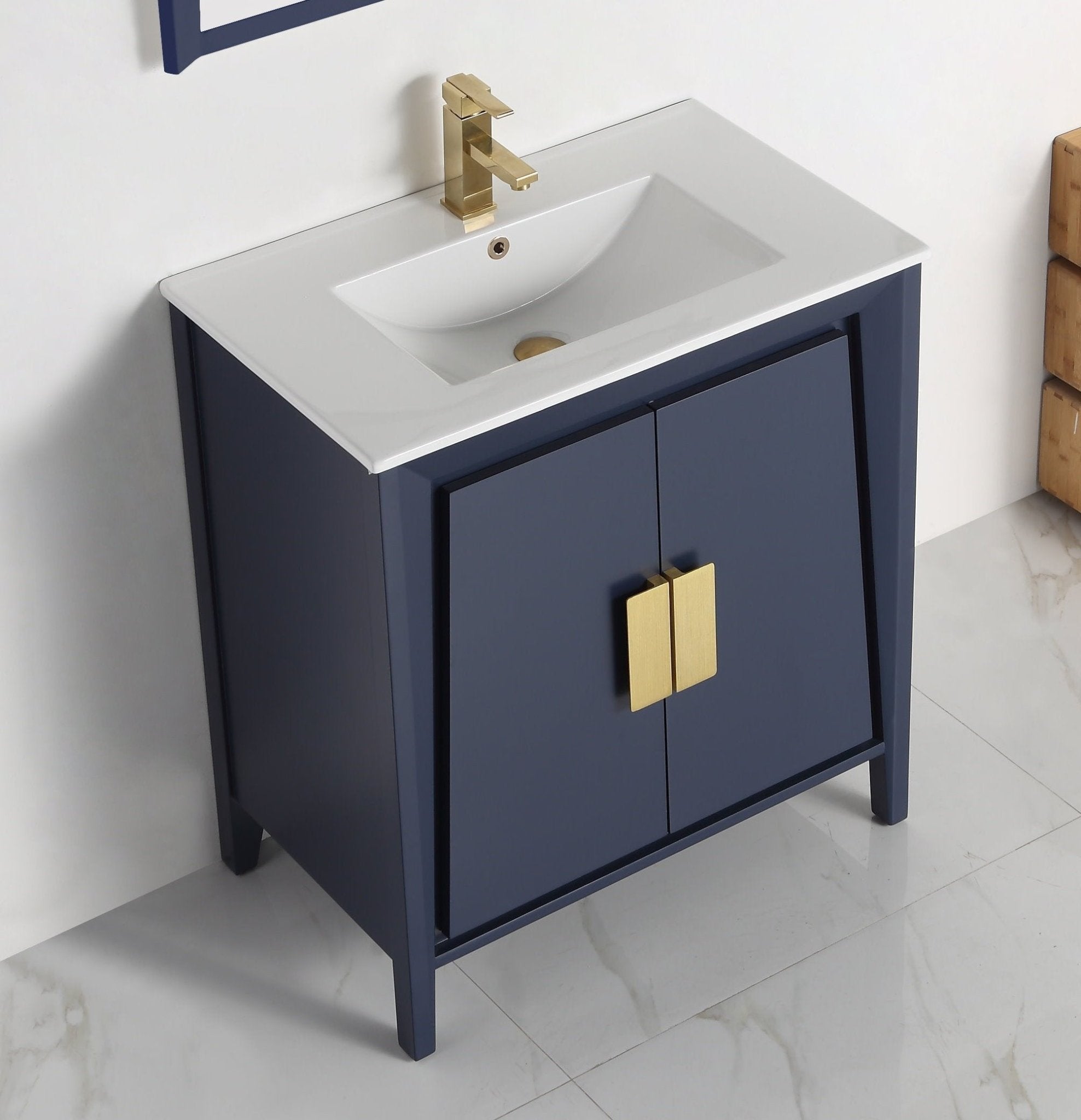 Chans Furniture CL-22NB30-ZI 30" Tennant Brand Larvotto Navy Blue Contemporary Bathroom Vanity