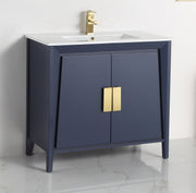 Chans Furniture CL-22NB30-ZI 30" Tennant Brand Larvotto Navy Blue Contemporary Bathroom Vanity