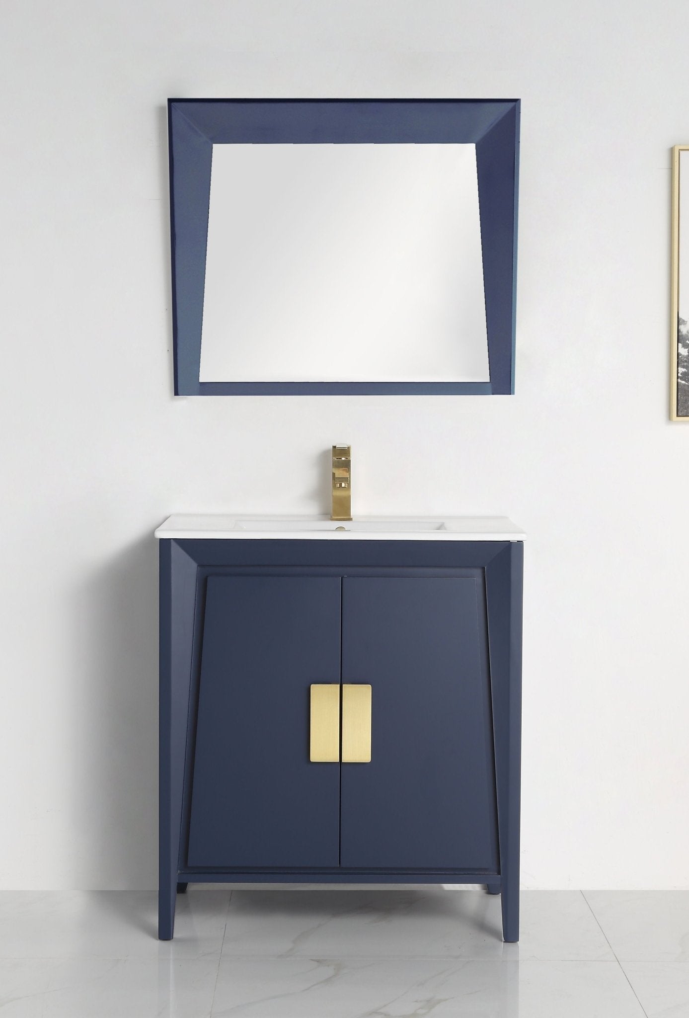 Chans Furniture CL-22NB30-ZI 30" Tennant Brand Larvotto Navy Blue Contemporary Bathroom Vanity