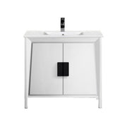 Chans Furniture CL-22WHT30-ZI 30" Tennant Brand Larvotto White Contemporary Bathroom Vanity