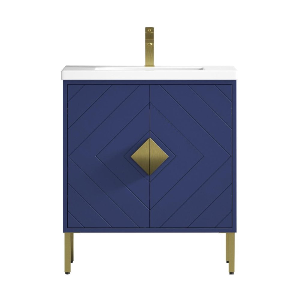 Chans Furniture AC-66NB30 30"  Tennant Brand Modern Style Navy Blue Eileen Bathroom Sink Vanity