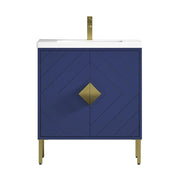 Chans Furniture AC-66NB30 30"  Tennant Brand Modern Style Navy Blue Eileen Bathroom Sink Vanity