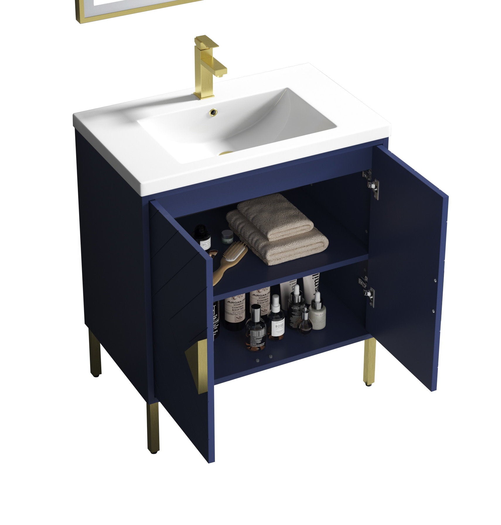 Chans Furniture AC-66NB30 30"  Tennant Brand Modern Style Navy Blue Eileen Bathroom Sink Vanity