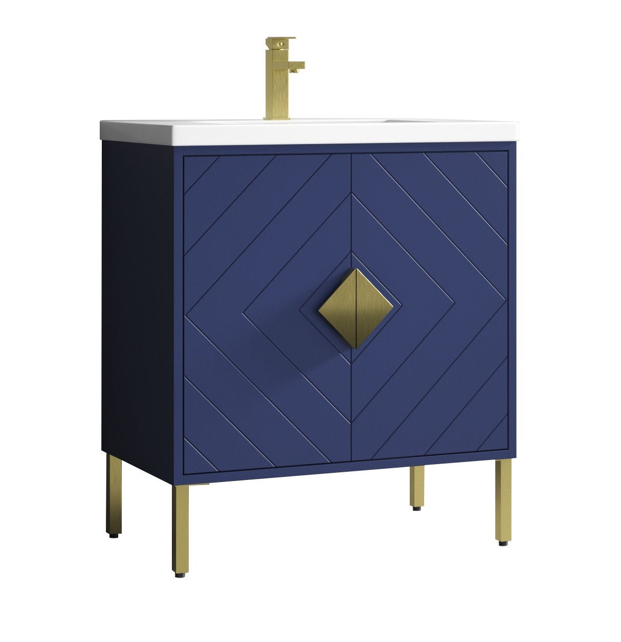 Chans Furniture AC-66NB30 30"  Tennant Brand Modern Style Navy Blue Eileen Bathroom Sink Vanity