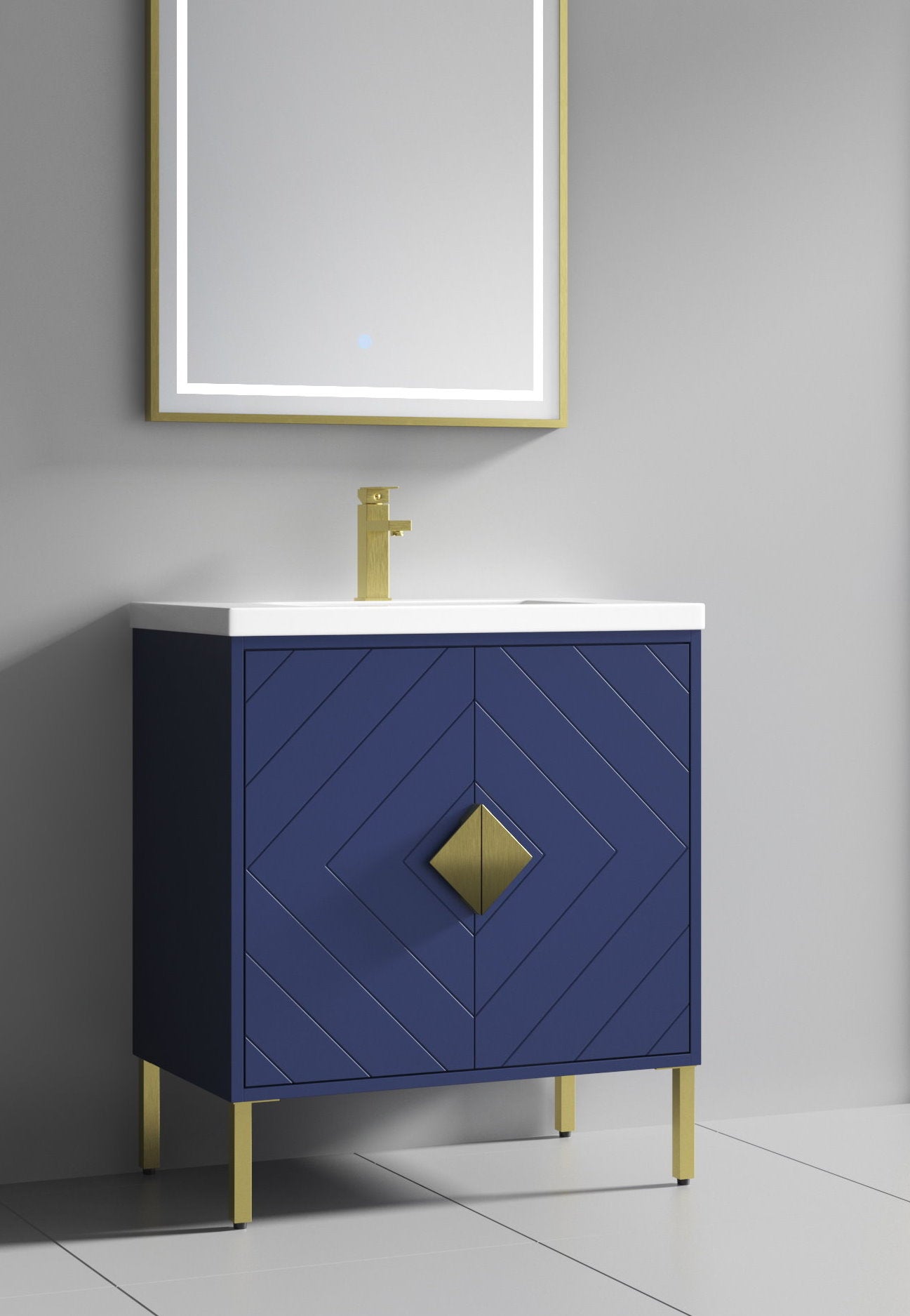 Chans Furniture AC-66NB30 30"  Tennant Brand Modern Style Navy Blue Eileen Bathroom Sink Vanity