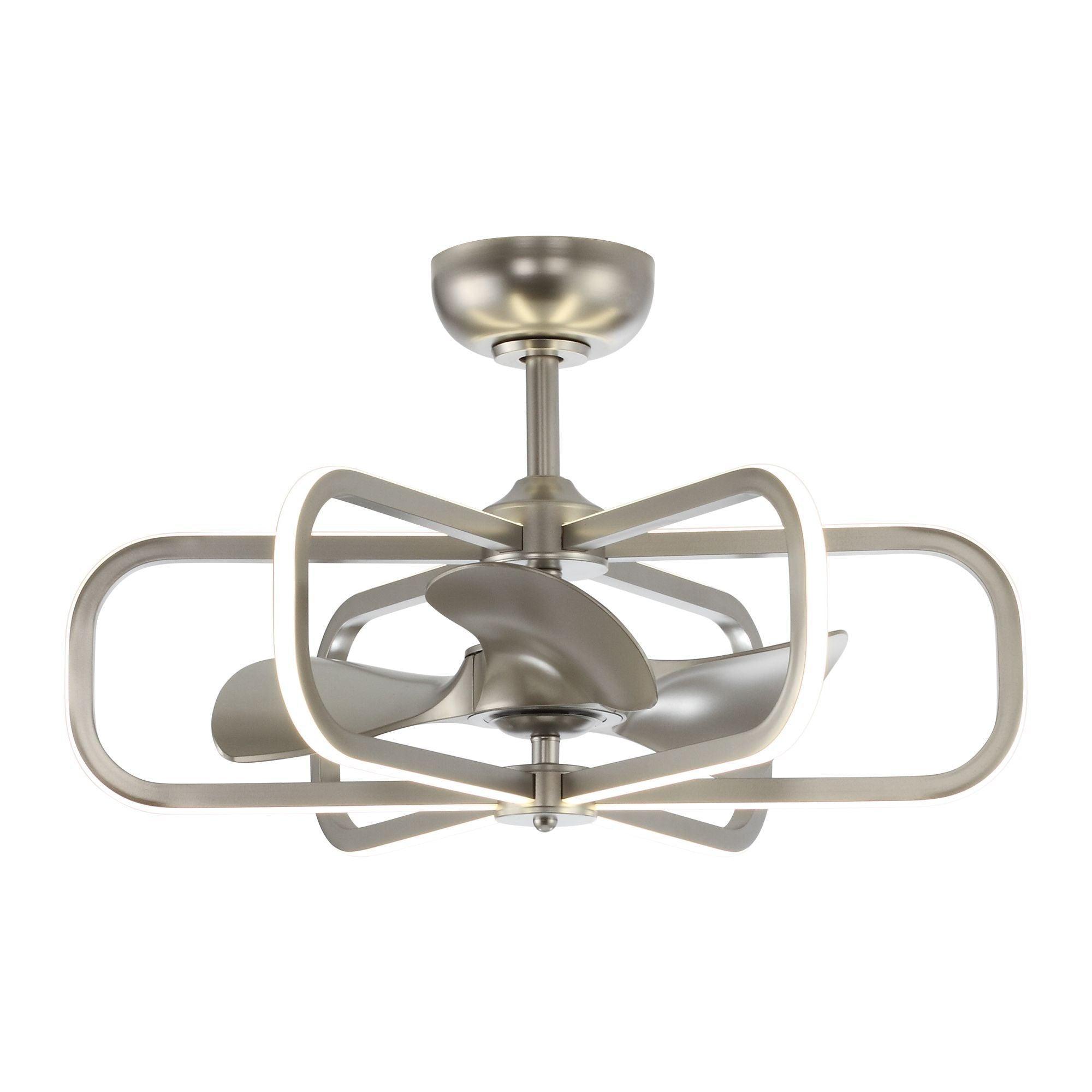 30" Theron Modern DC Motor Downrod Mount Reversible Ceiling Fan with LED Lighting and Remote Control