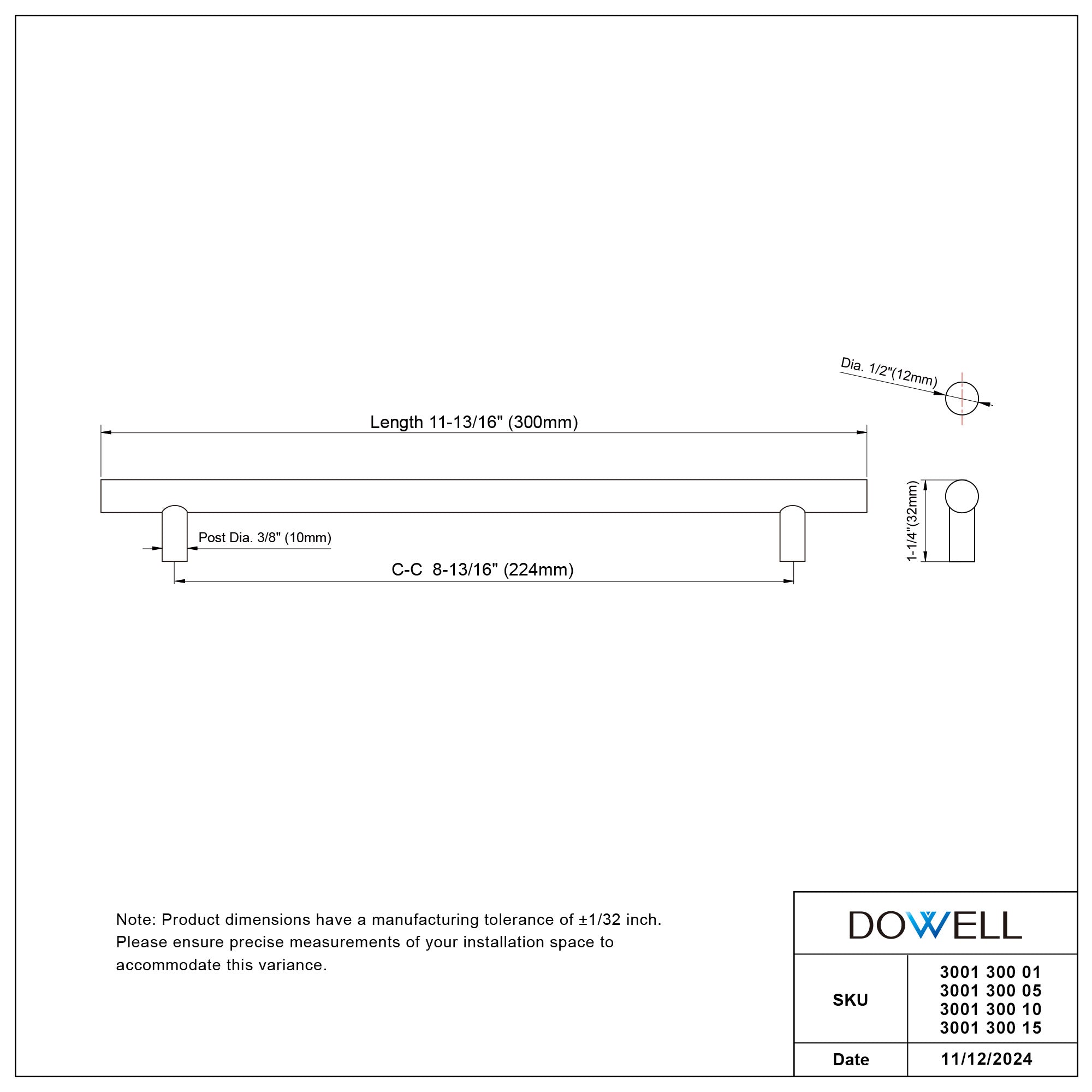 Stainless Steel Handle 3001 300 01