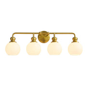 Irvine Gold Modern Frosted Glass 4-Light Vanity Light