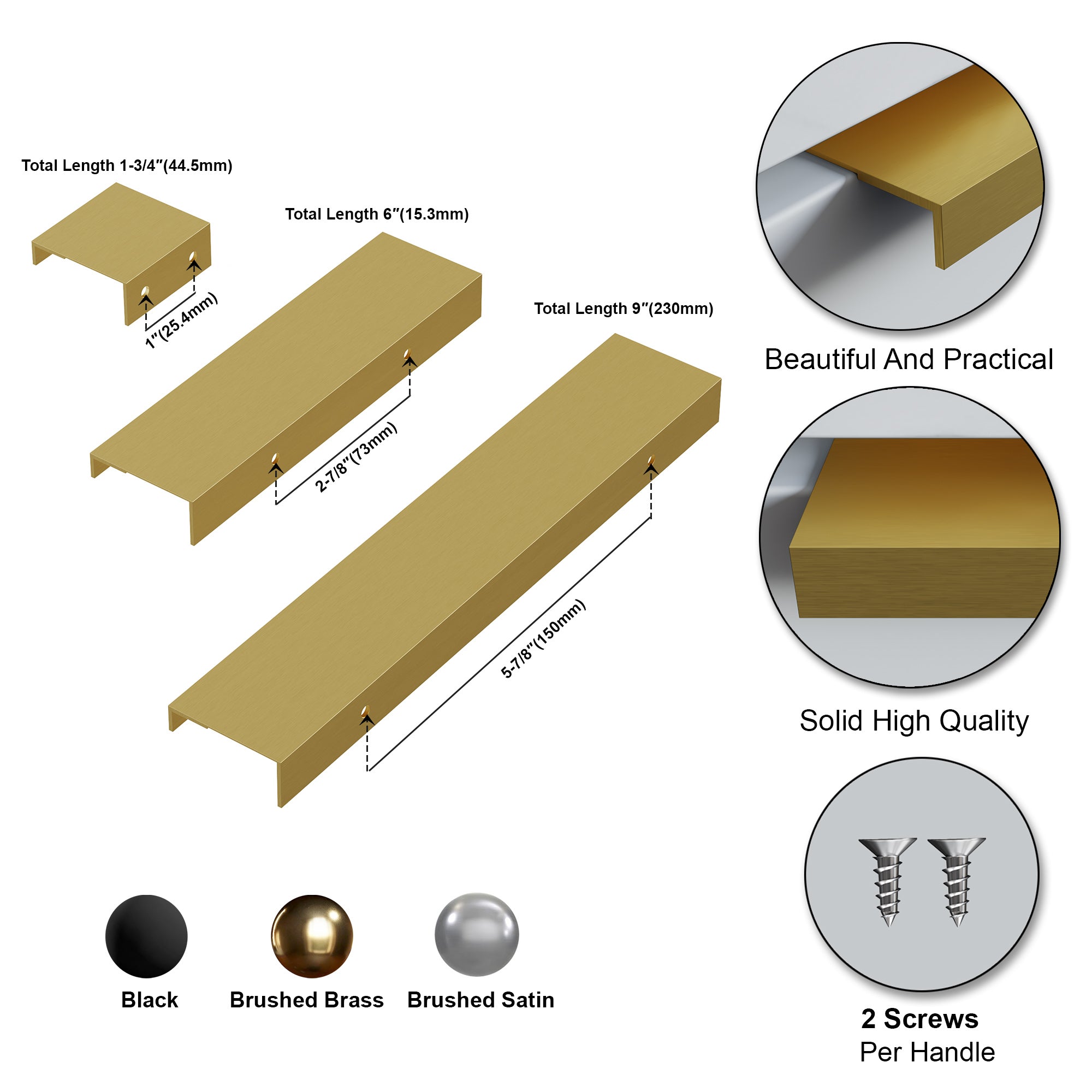 Aluminum Cabinet Pulls 3062 018
