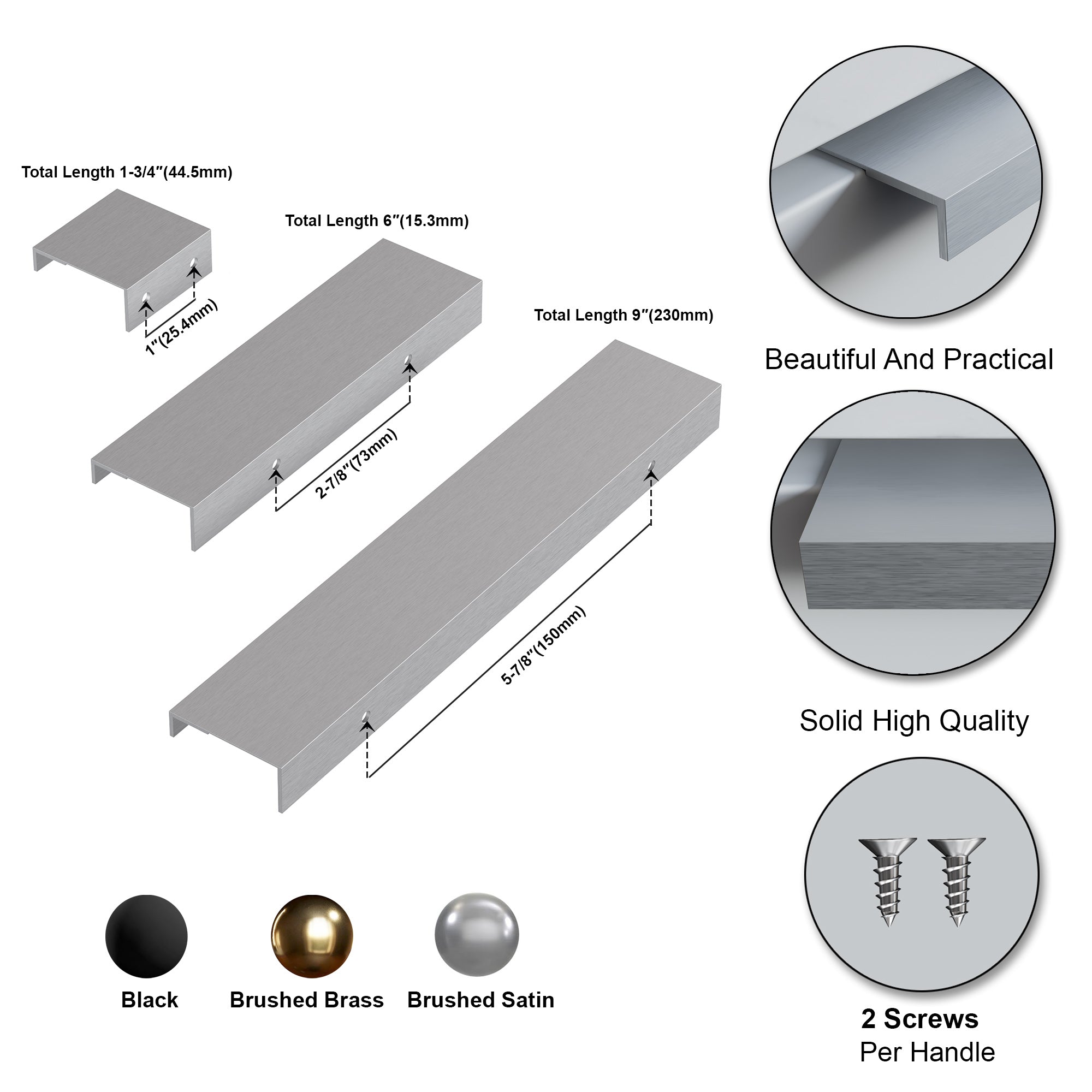 Aluminum Cabinet Pulls 3062 012