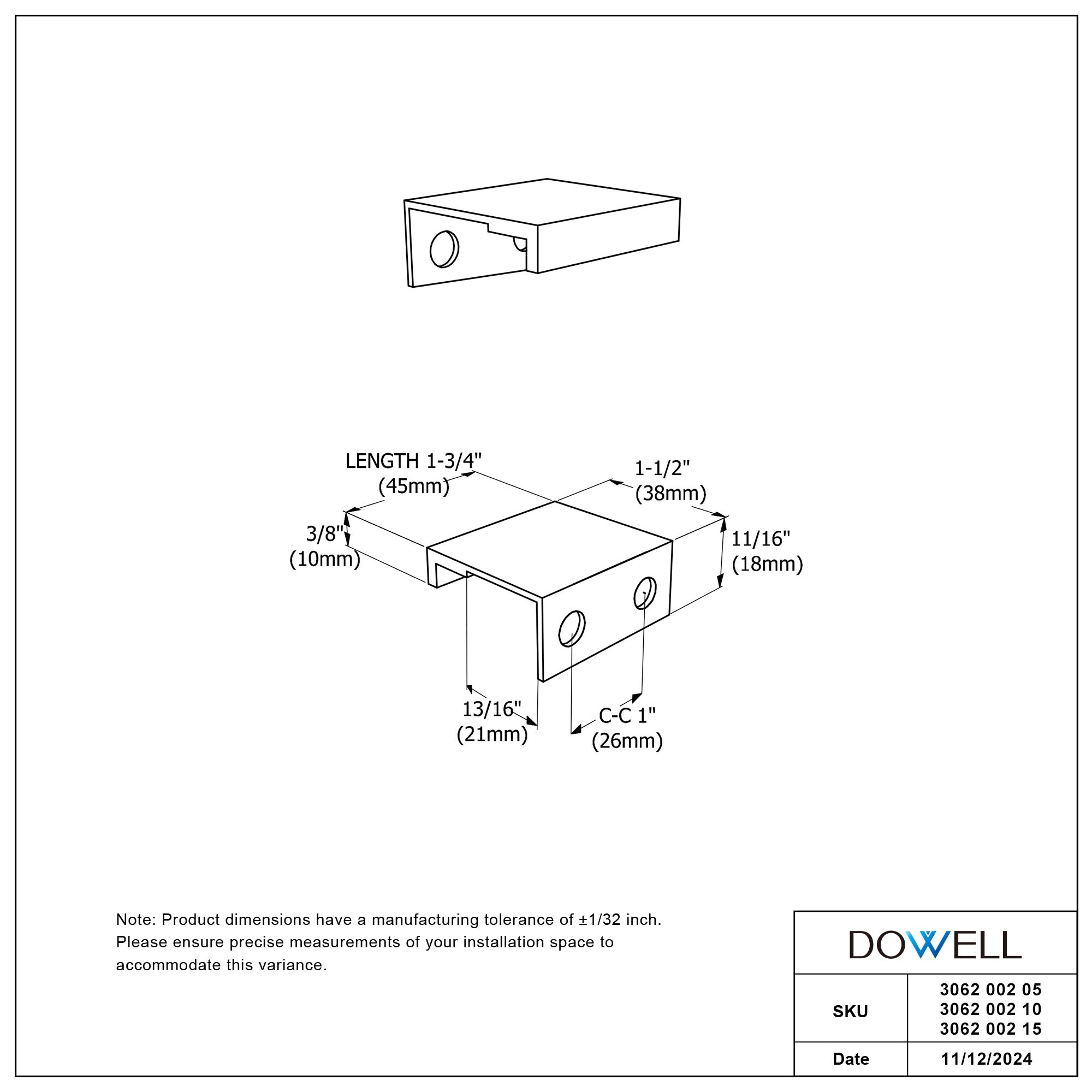 Aluminum Cabinet Pulls 3062 002