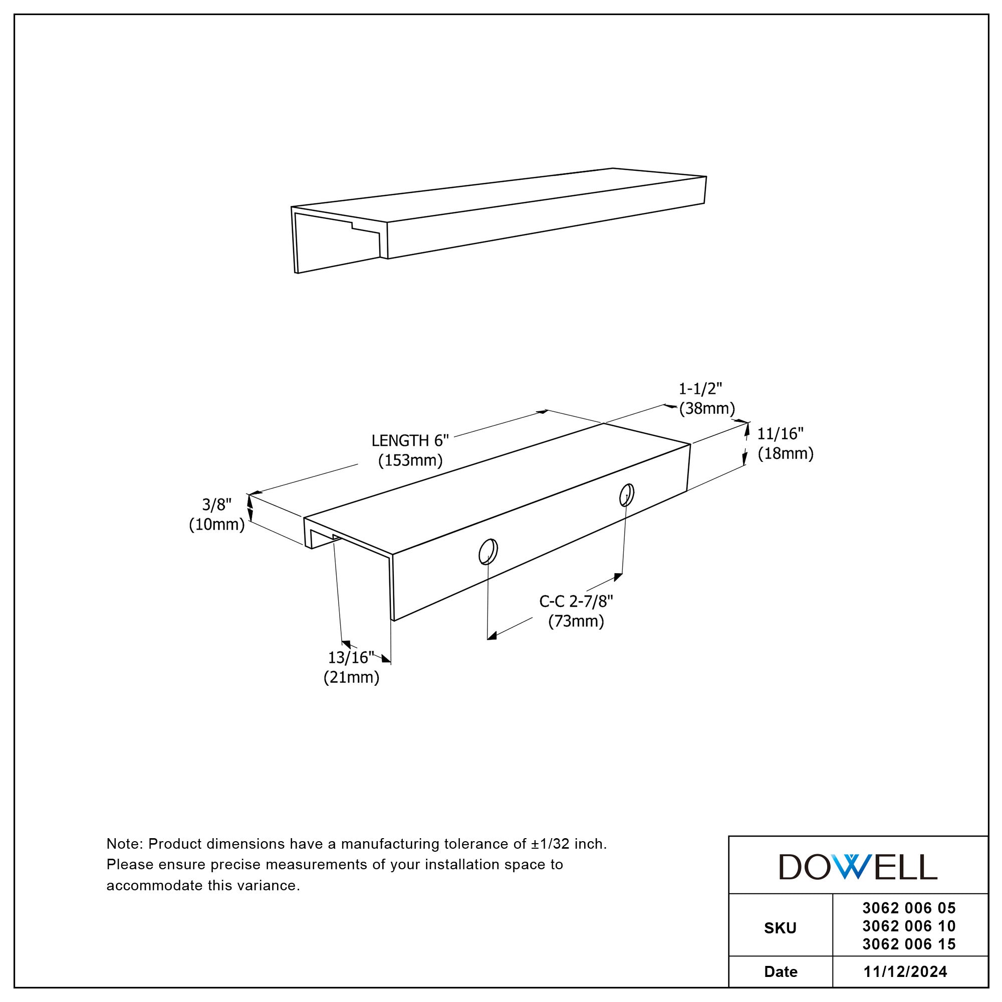Aluminum Cabinet Pulls 3062 006