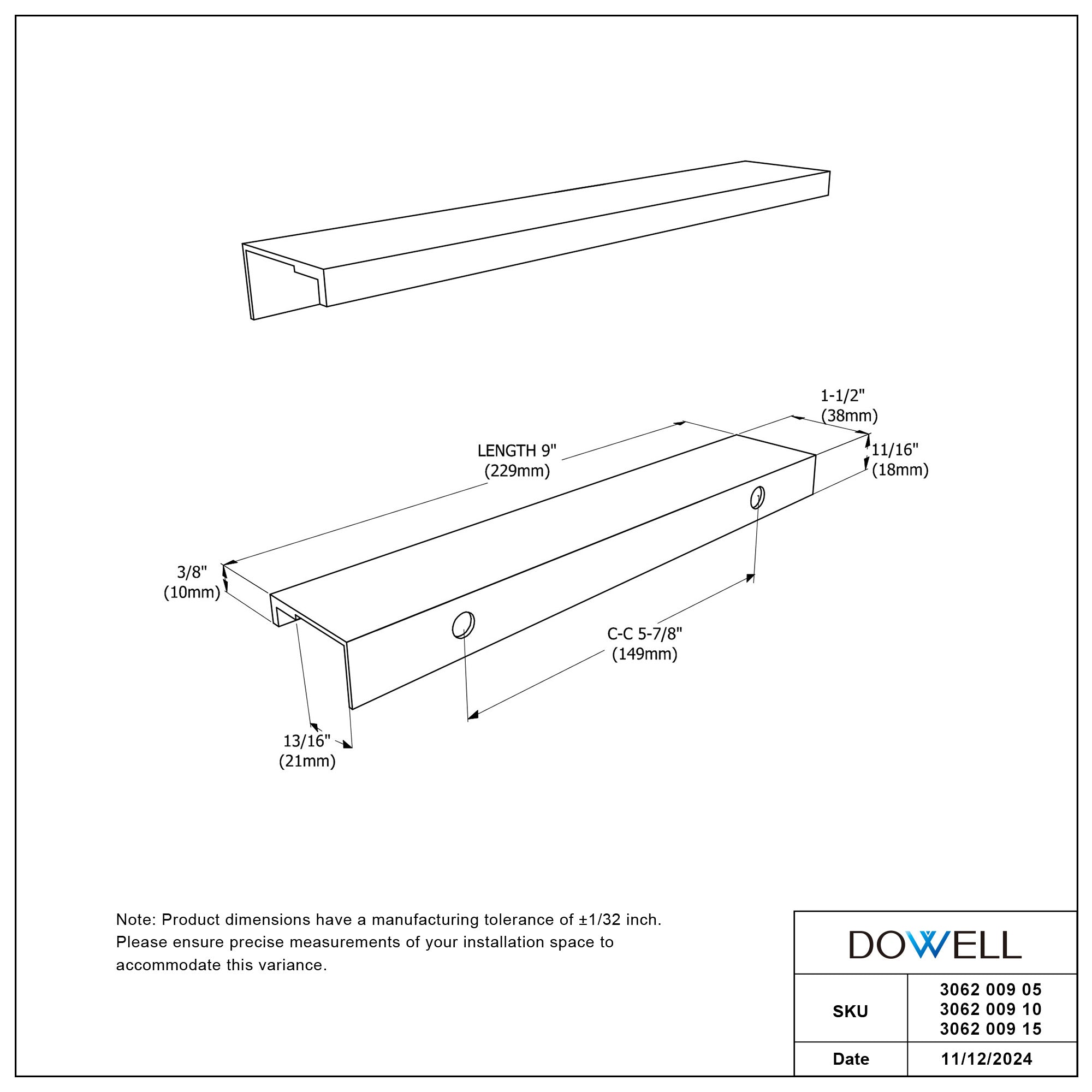 Aluminum Cabinet Pulls 3062 009