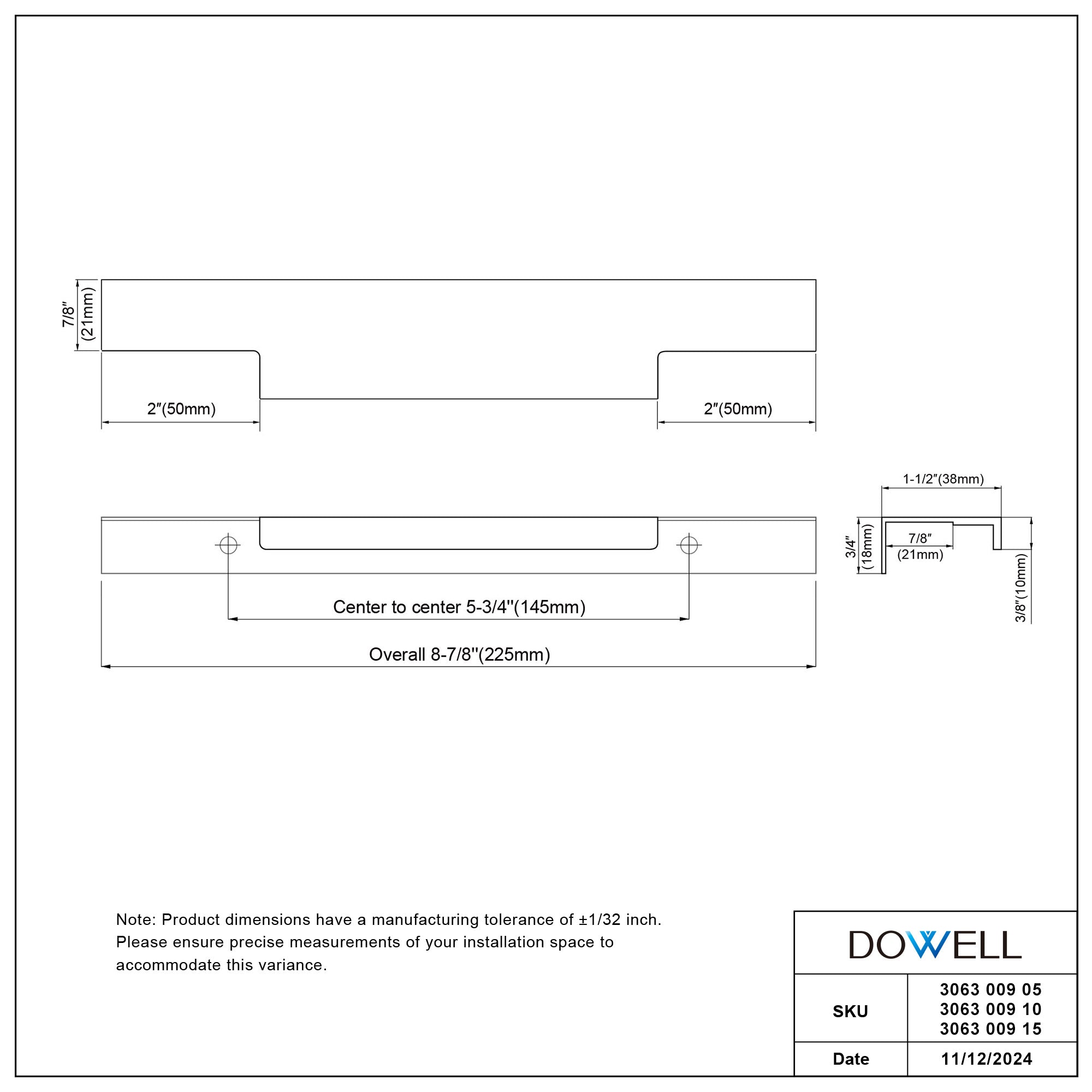 Aluminum Cabinet Pulls 3063 009