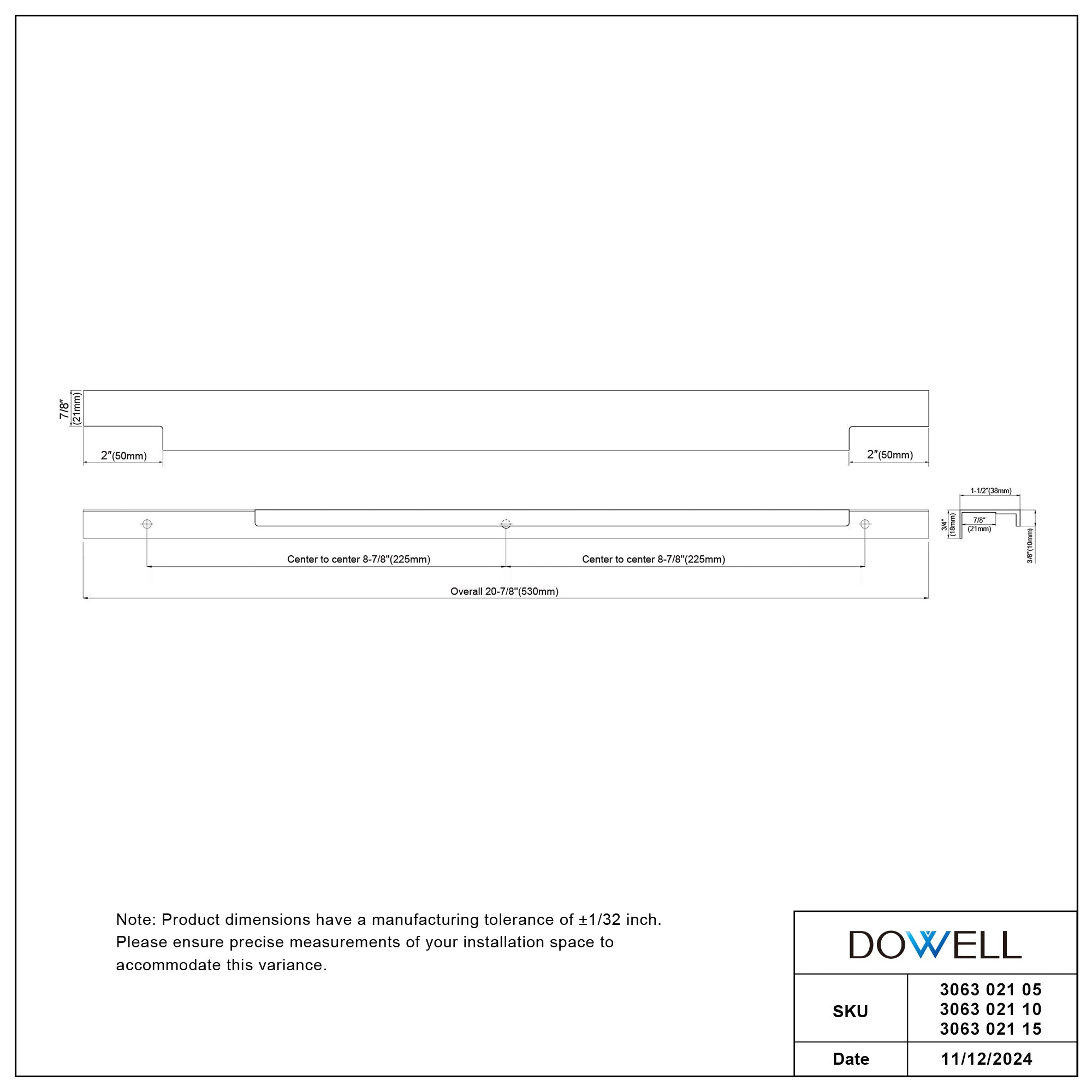 Aluminum Cabinet Pulls 3063 021