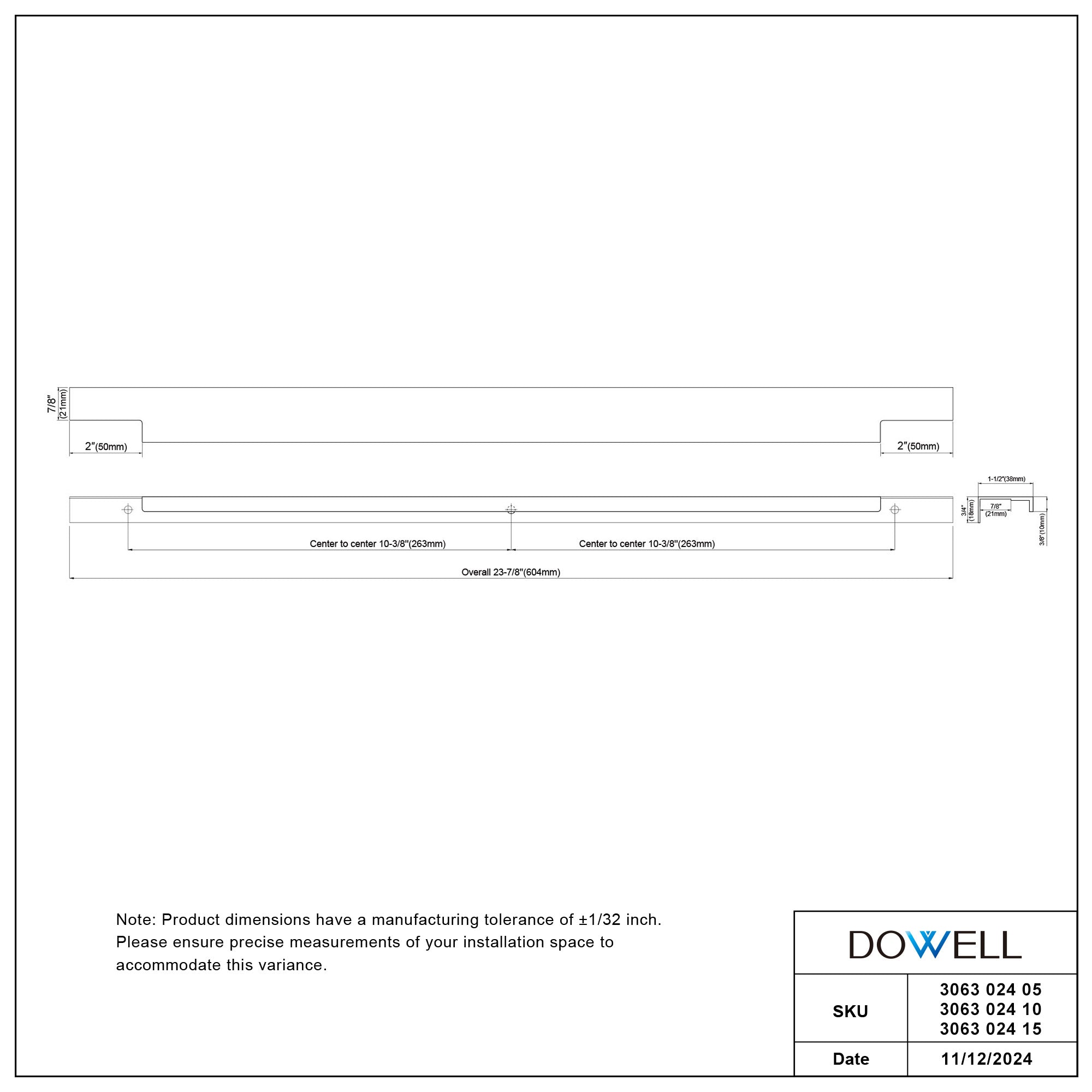 Aluminum Cabinet Pulls 3063 024