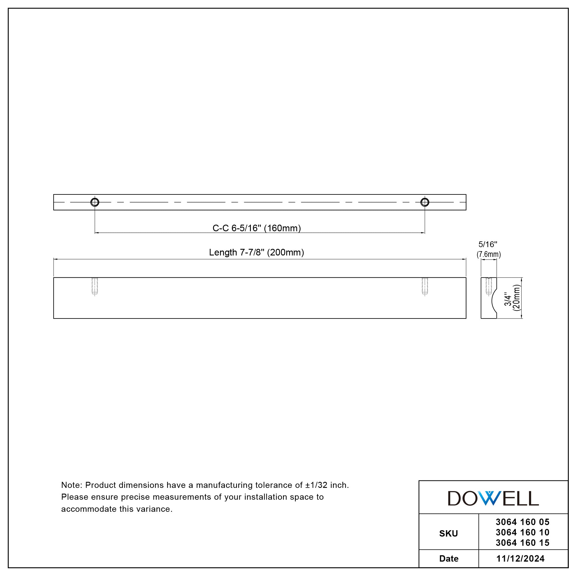 Aluminum Cabinet Pulls 3064 160