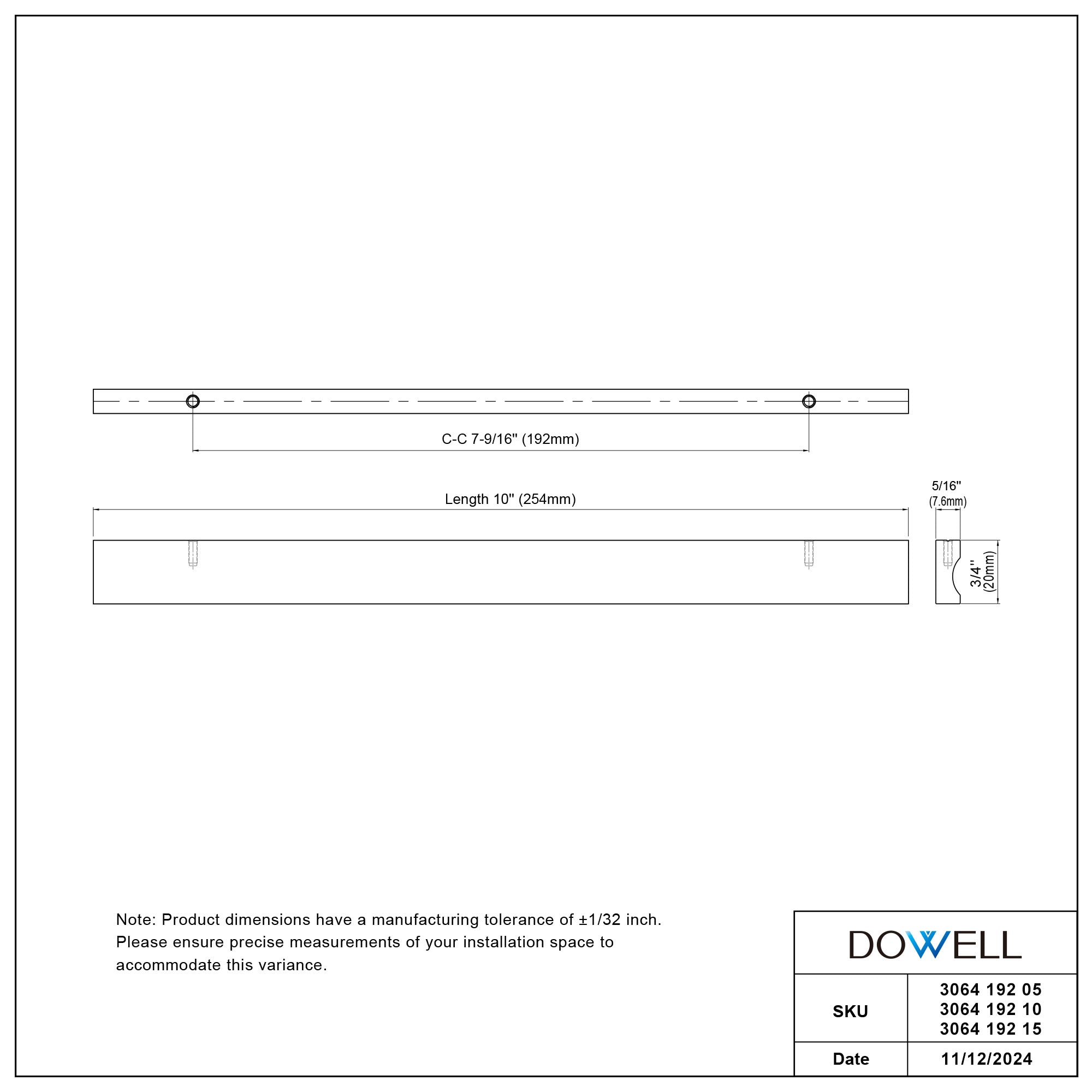 Aluminum Cabinet Pulls 3064 192