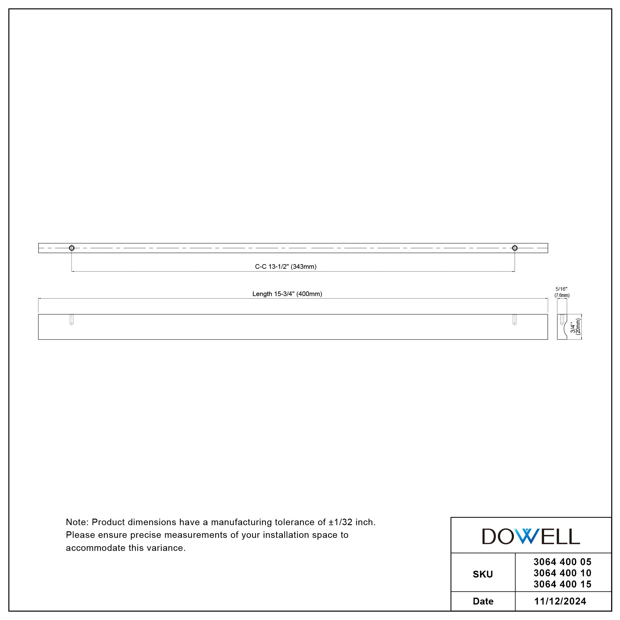 Aluminum Cabinet Pulls 3064 400