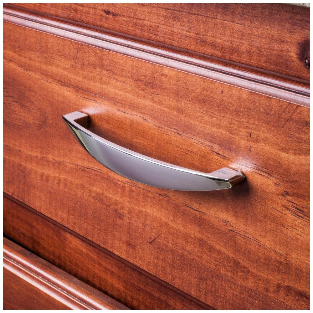 Hardware Resources 128 mm Center-to-Center Satin Nickel Asymmetrical Belfast Cabinet Pull