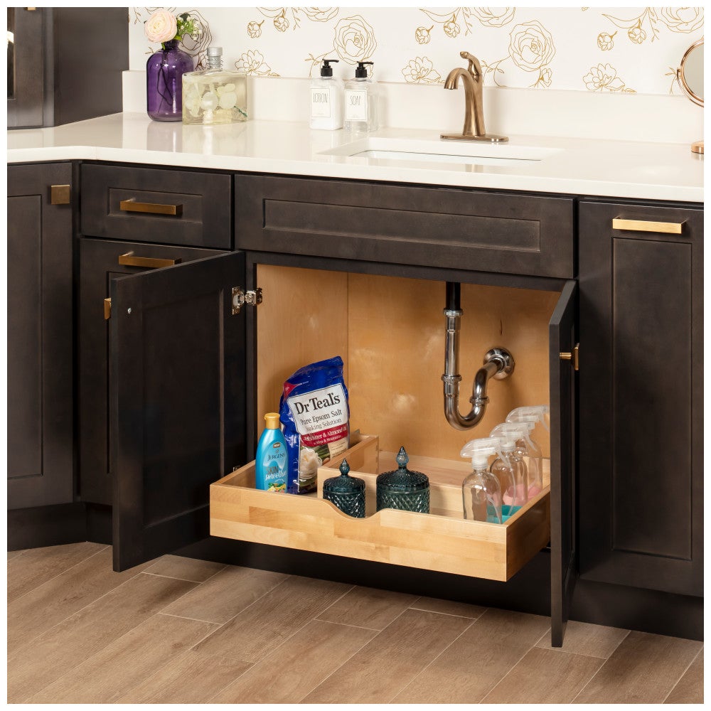 Hardware Resources U-Shape Rollout Drawer Box for vanity cabinet