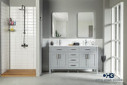 Fawna 60" Gray Double Bowls Bathroom Cabinet