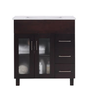 Nova 32" Bathroom Vanity with White Ceramic Basin Countertop
