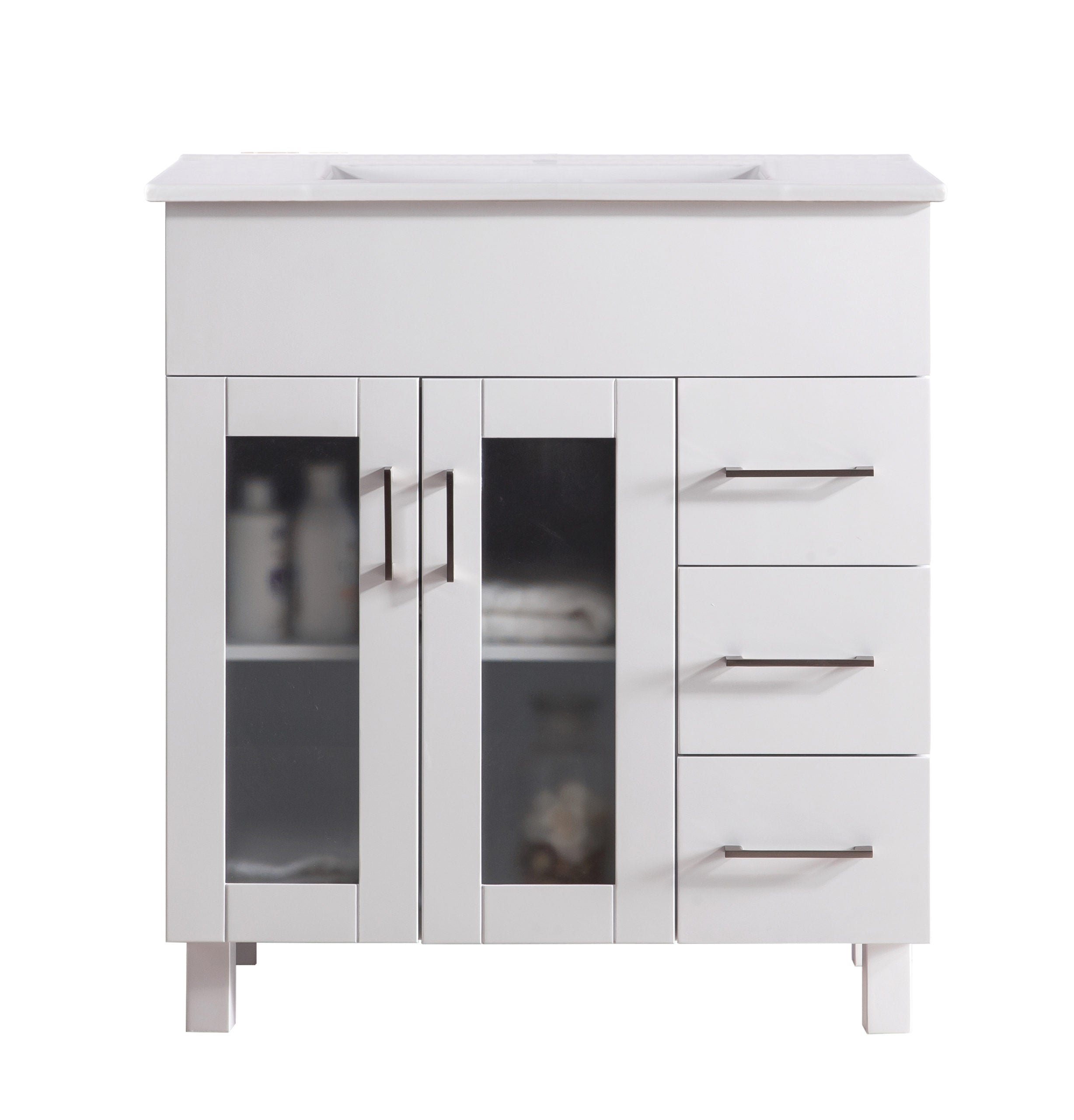 Nova 32" Bathroom Vanity with White Ceramic Basin Countertop