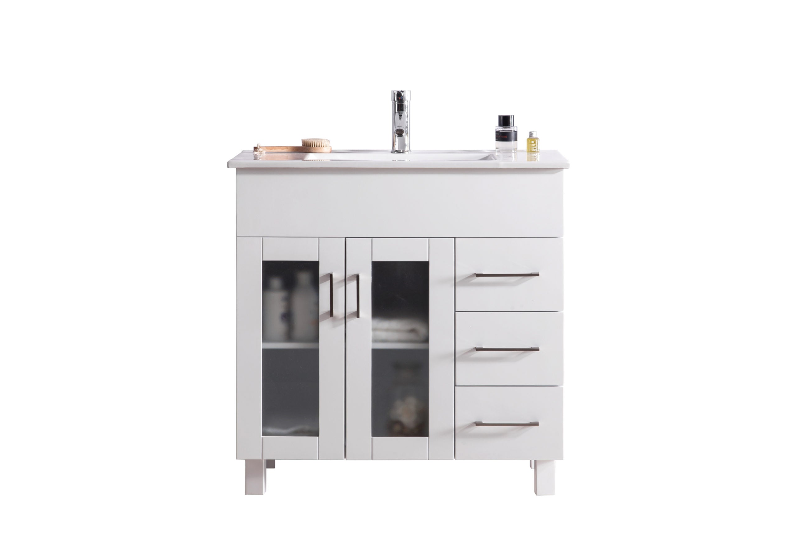 Nova 36" Bathroom Vanity with White Ceramic Basin Countertop