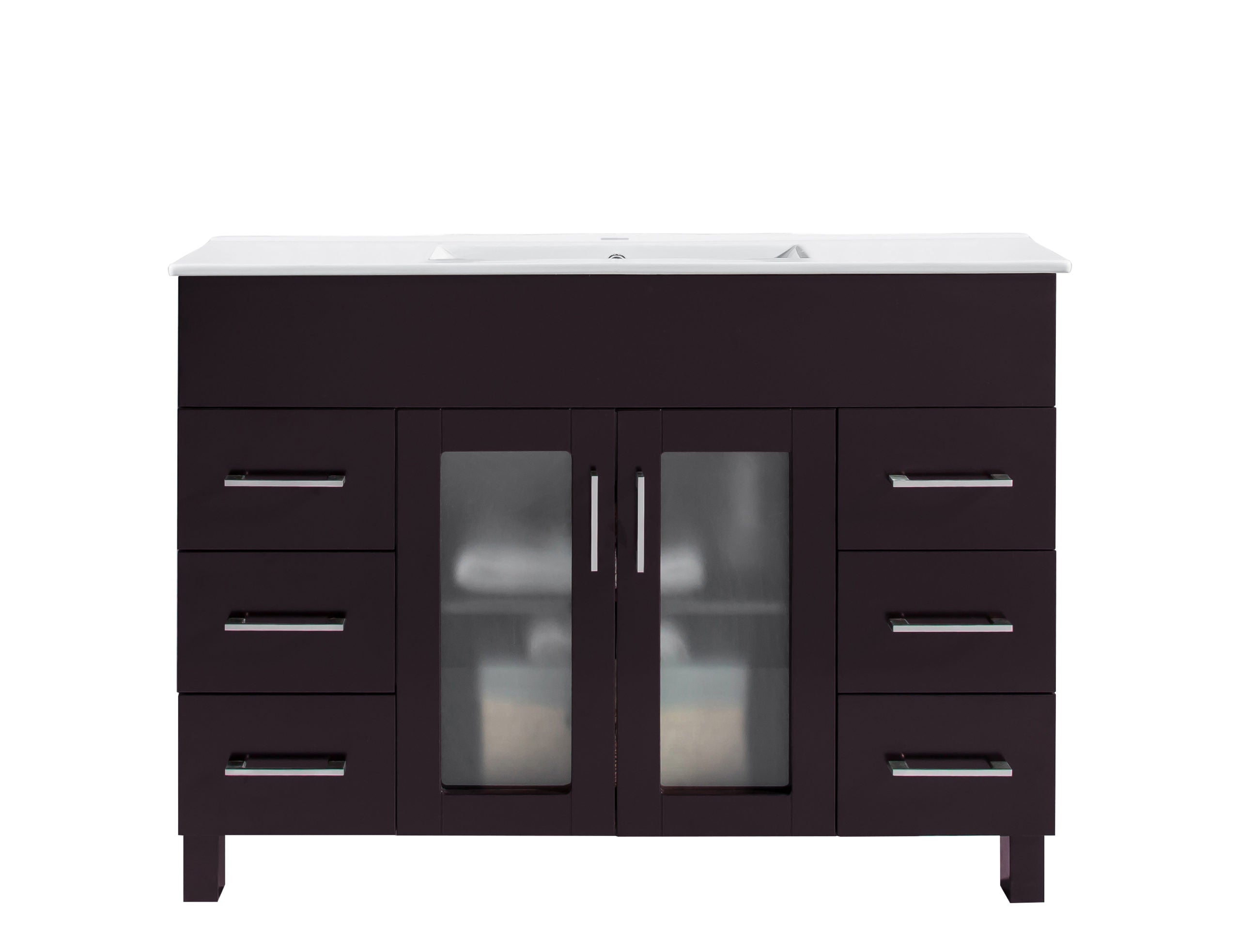 Nova 48" Bathroom Vanity with White Ceramic Basin Countertop