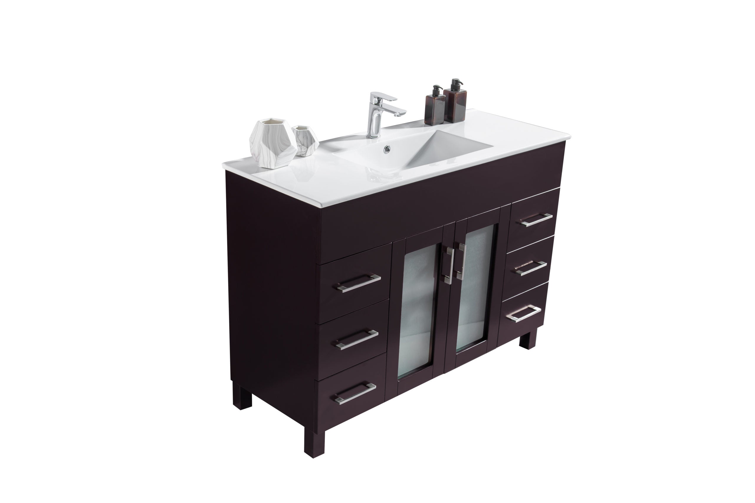 Nova 48" Bathroom Vanity with White Ceramic Basin Countertop