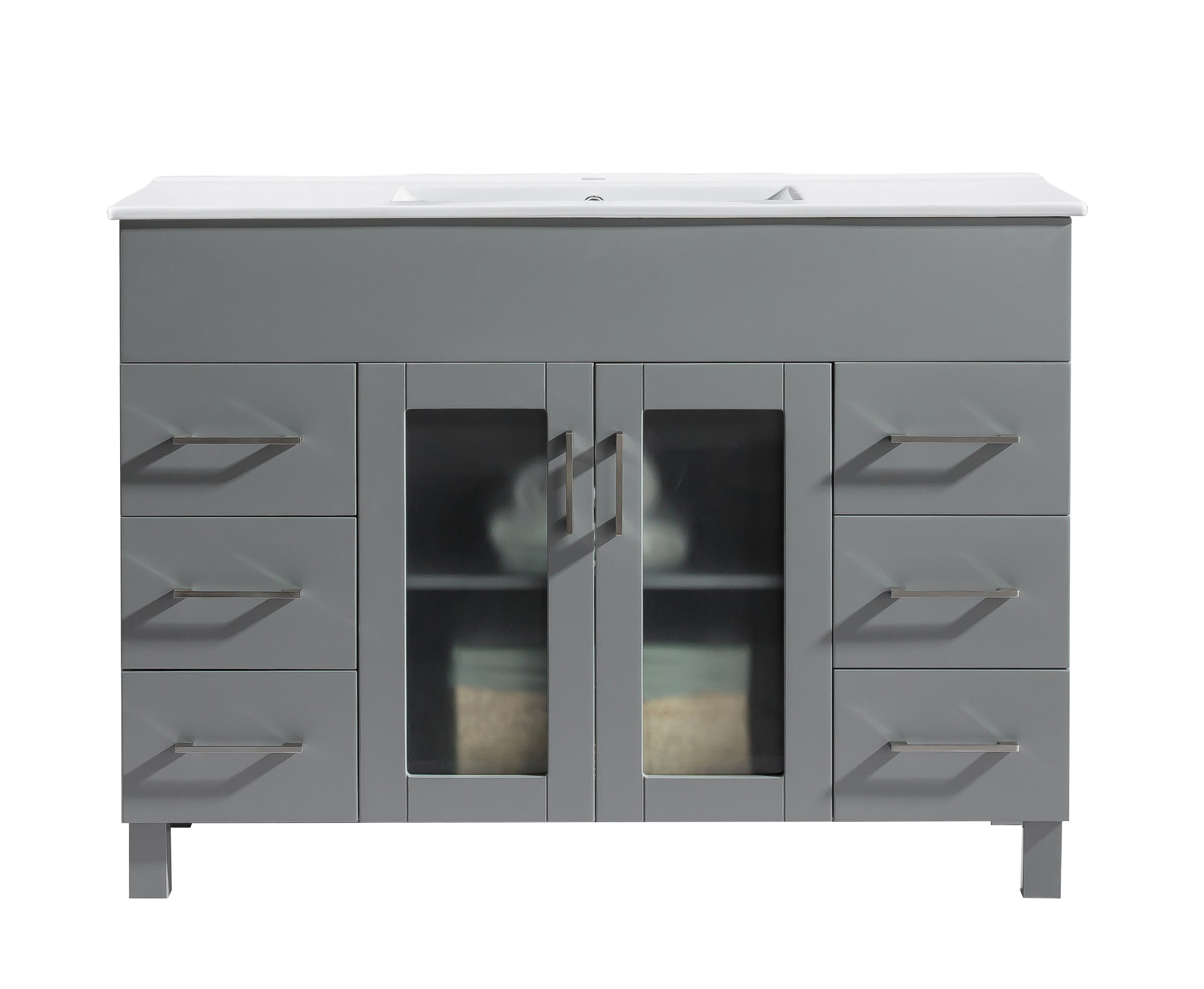 Nova 48" Bathroom Vanity with White Ceramic Basin Countertop