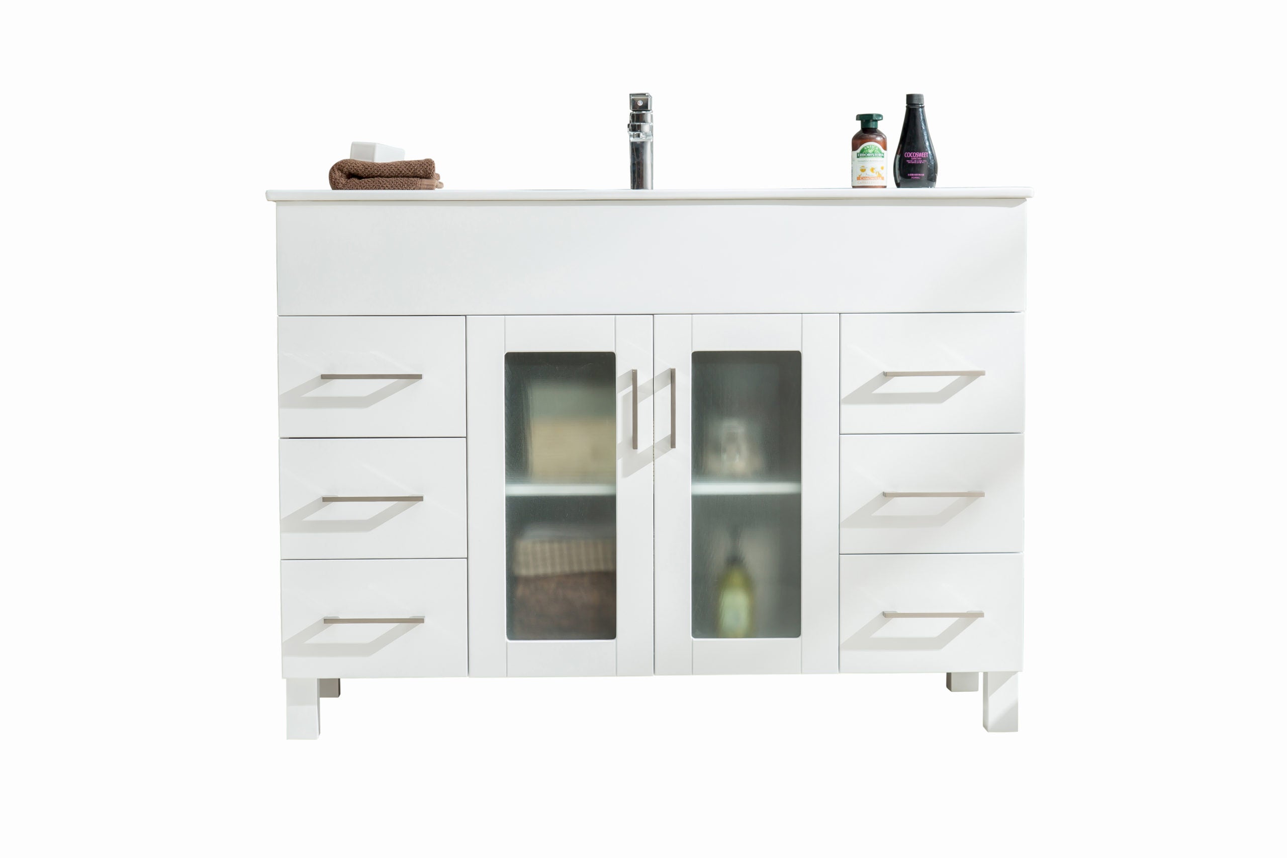 Nova 48" Bathroom Vanity with White Ceramic Basin Countertop