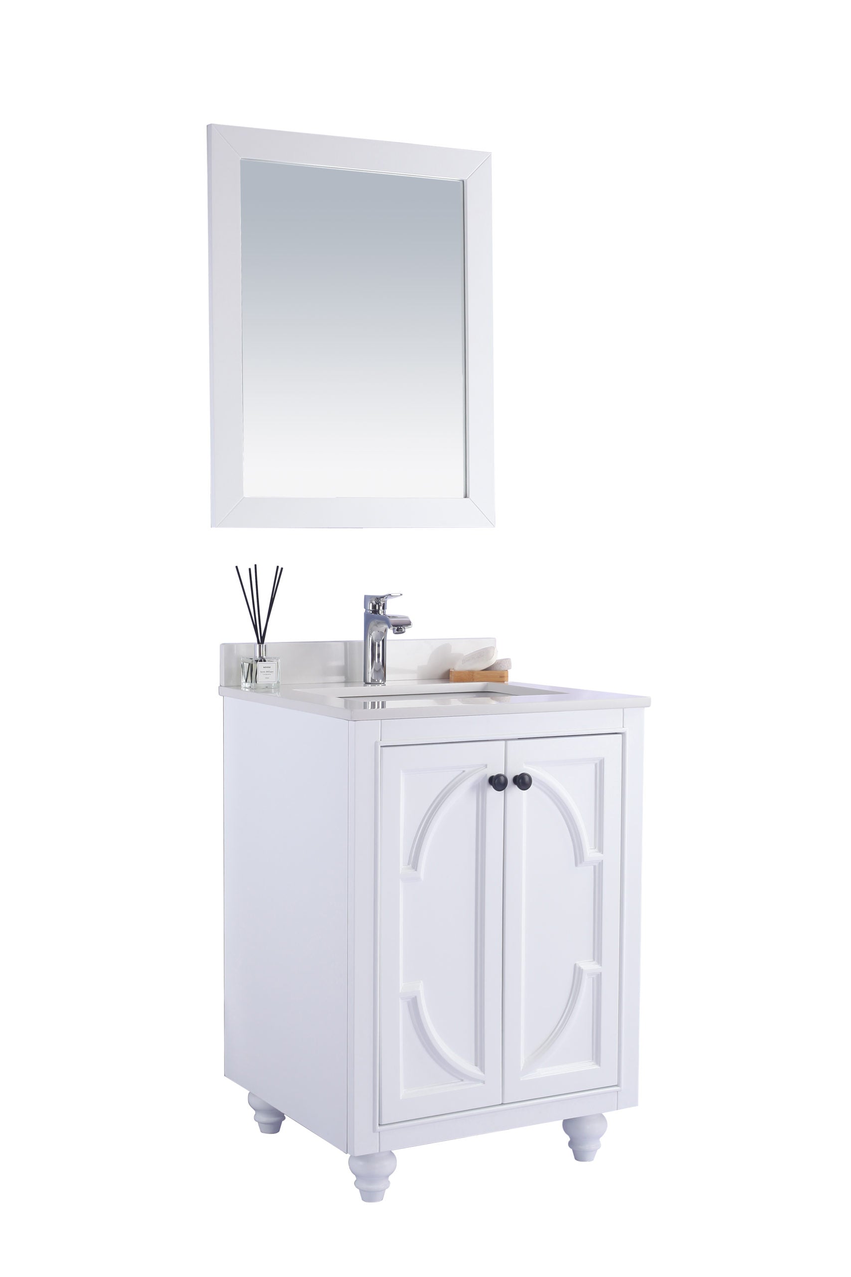 Odyssey 24" White Bathroom Vanity with Countertop