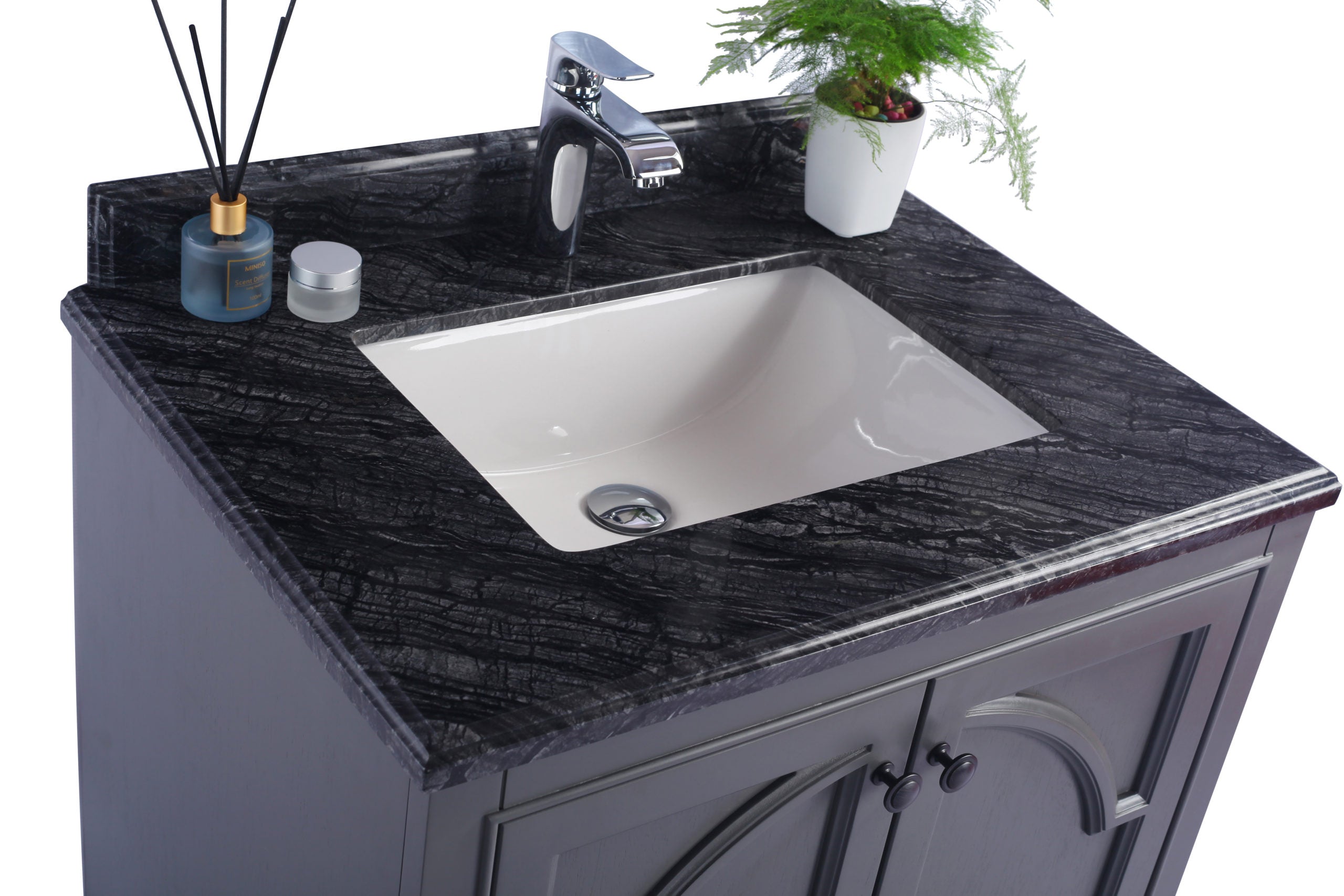 Odyssey 30" Maple Grey Bathroom Vanity with Countertop