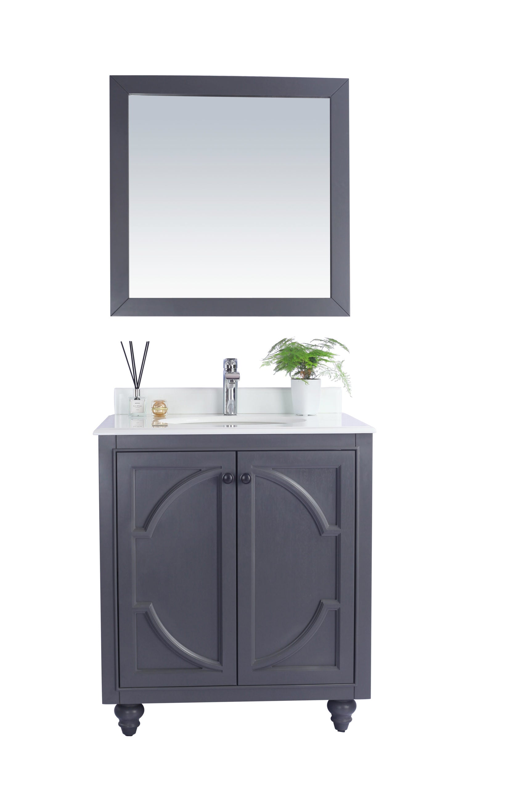 Odyssey 30" Maple Grey Bathroom Vanity with Countertop