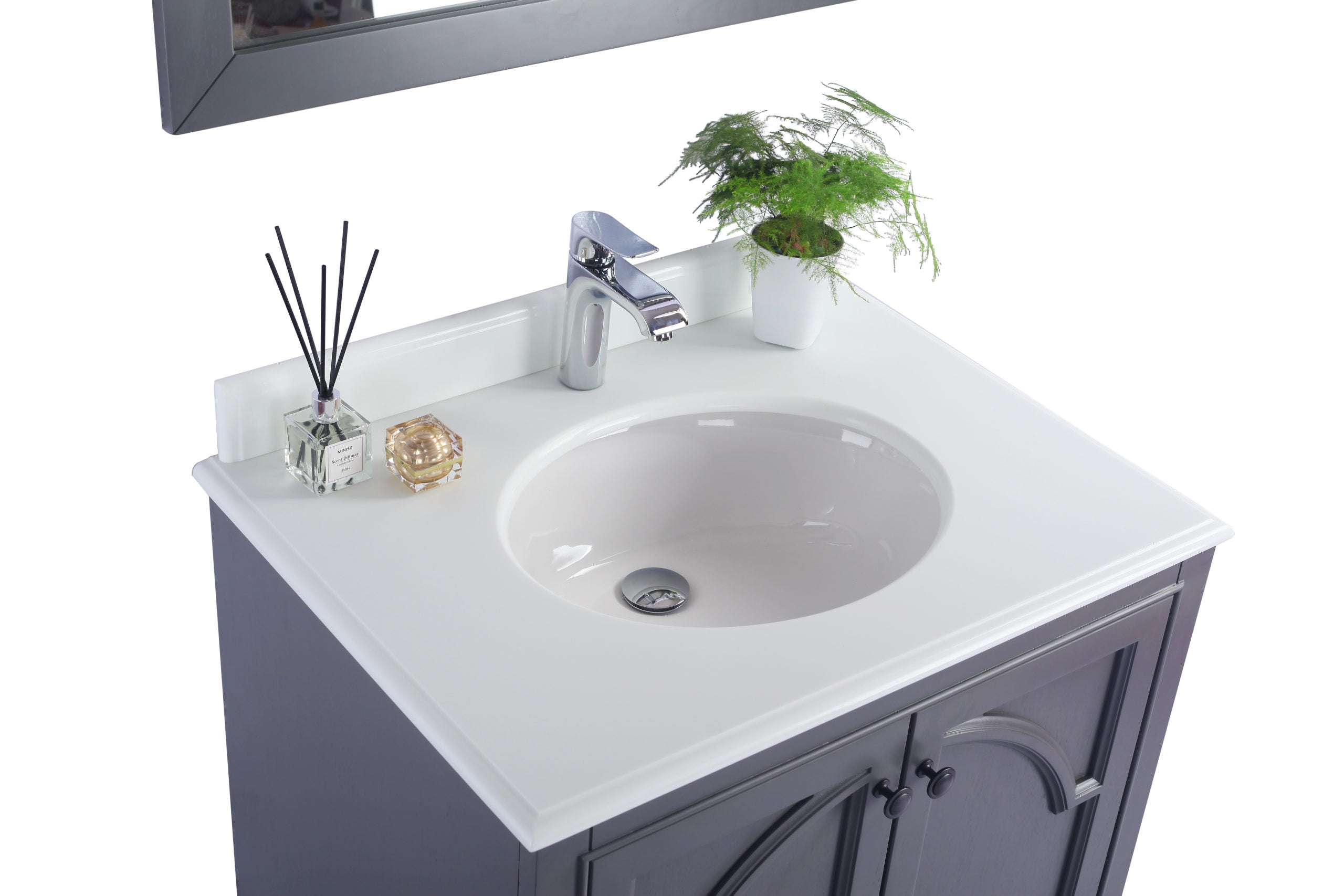 Odyssey 30" Maple Grey Bathroom Vanity with Countertop
