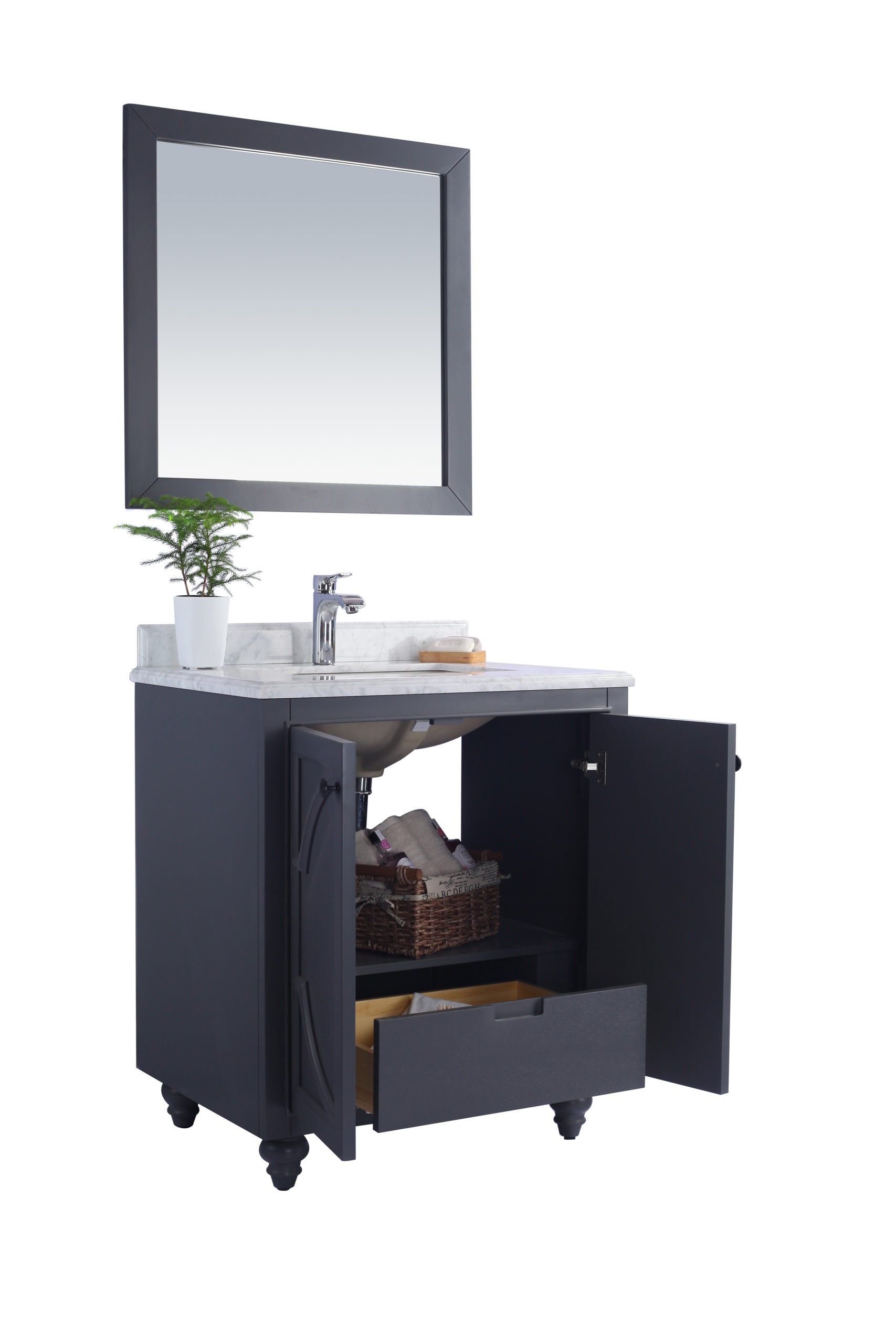 Odyssey 30" Maple Grey Bathroom Vanity with Countertop