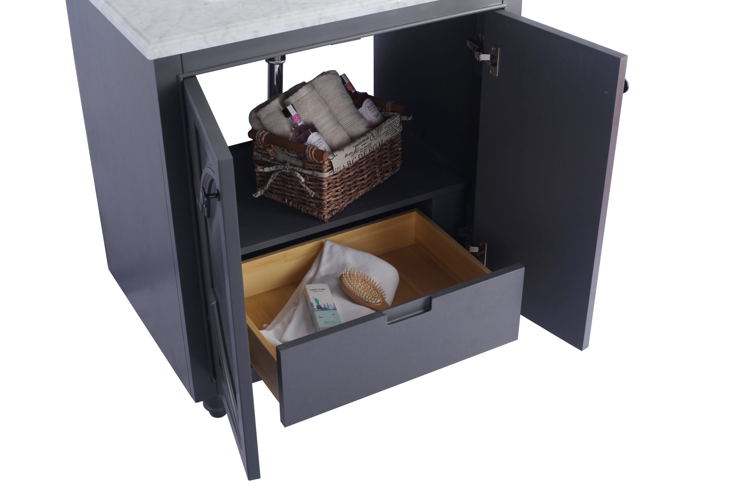 Odyssey 30" Maple Grey Bathroom Vanity with Countertop