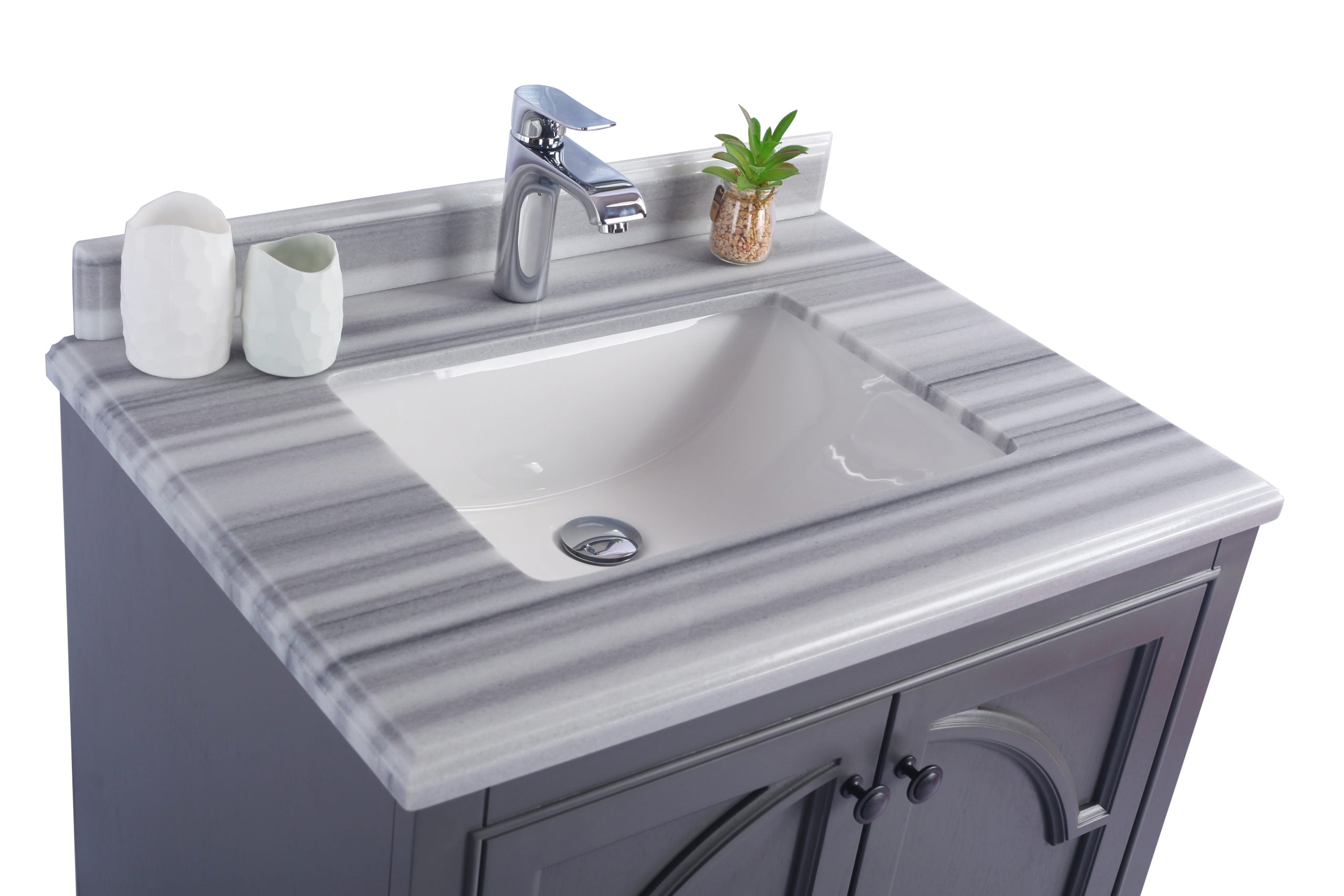 Odyssey 30" Maple Grey Bathroom Vanity with Countertop