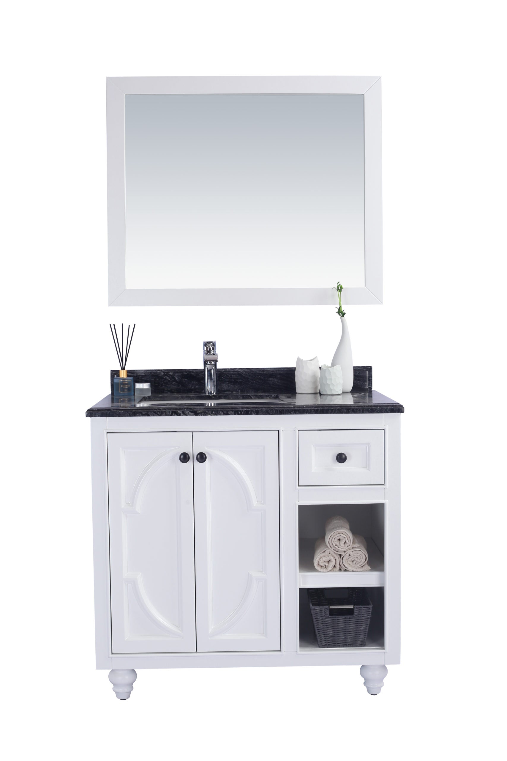 Odyssey 36" White Bathroom Vanity with Countertop