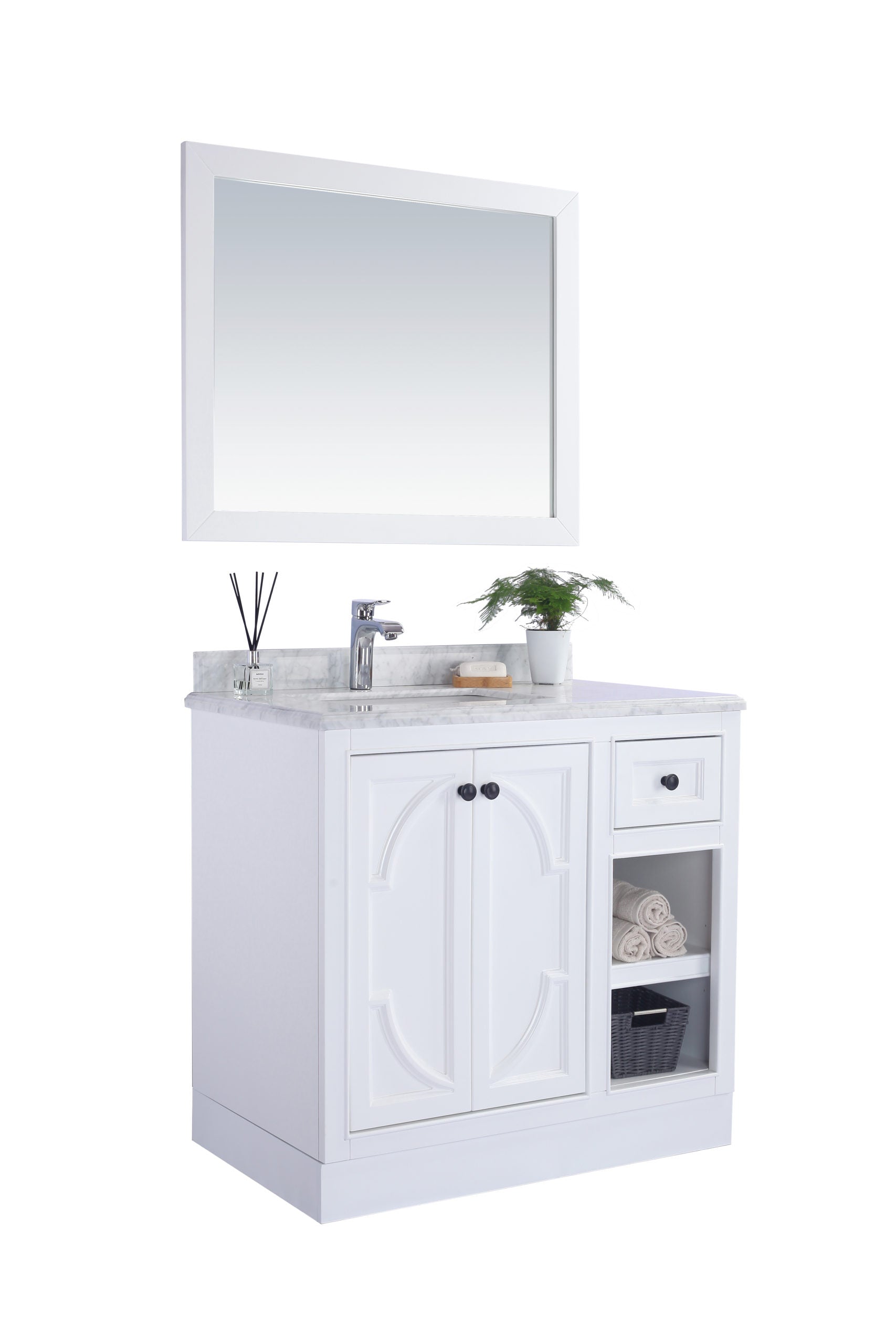Odyssey 36" White Bathroom Vanity with Countertop