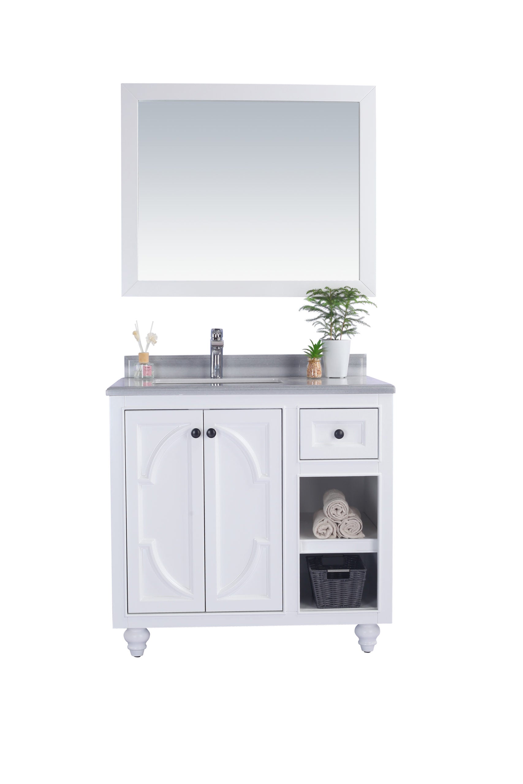 Odyssey 36" White Bathroom Vanity with Countertop