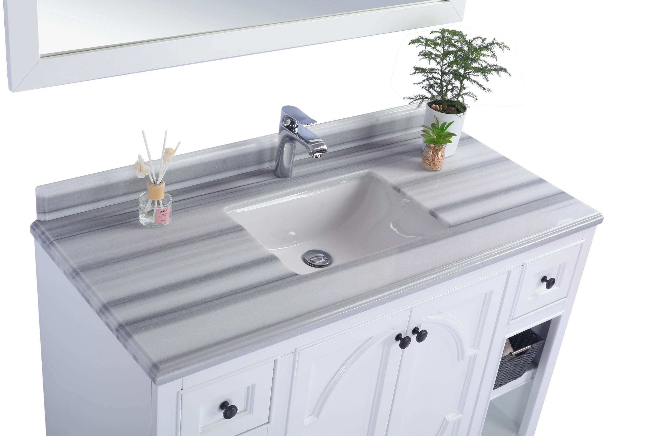 Odyssey 48" White Bathroom Vanity with Countertop