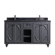 Odyssey 60" Maple Grey Double Sink Bathroom Vanity with Countertop