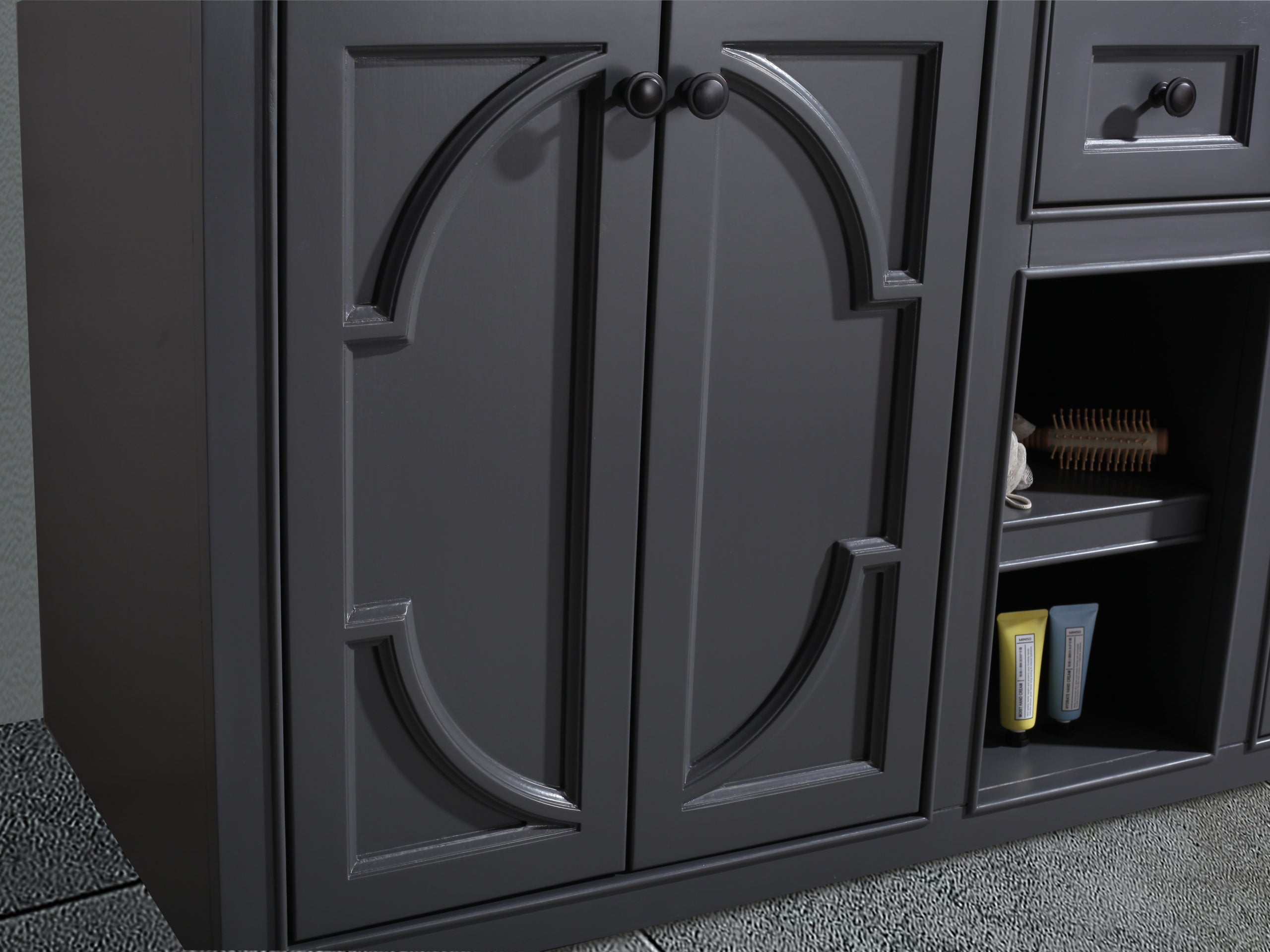 Odyssey 60" Maple Grey Double Sink Bathroom Vanity with Countertop