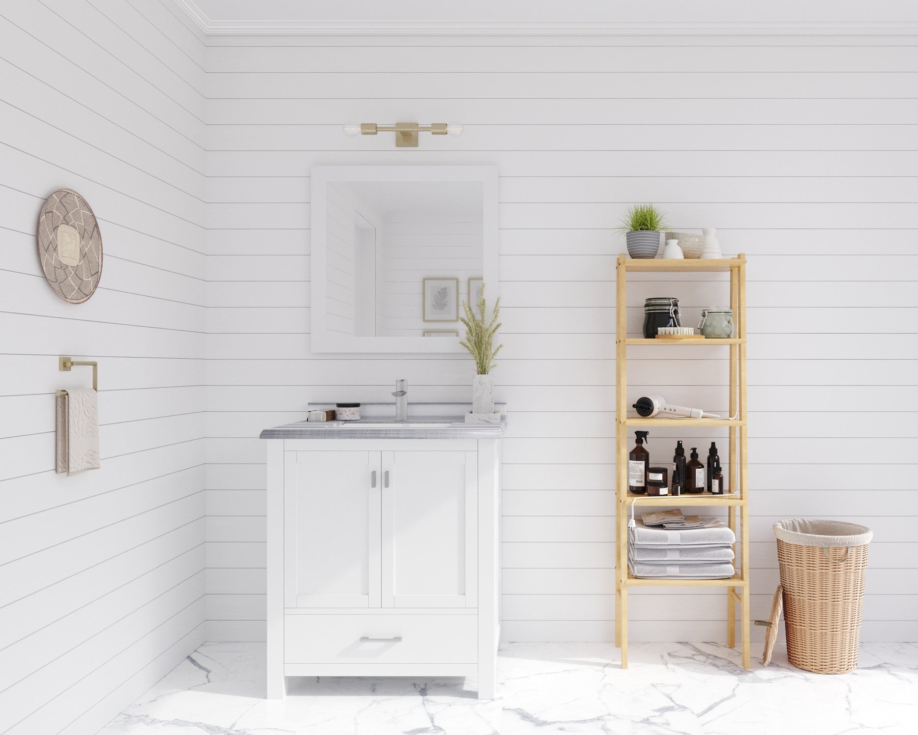 Wilson 30" White Bathroom Vanity with Countertop