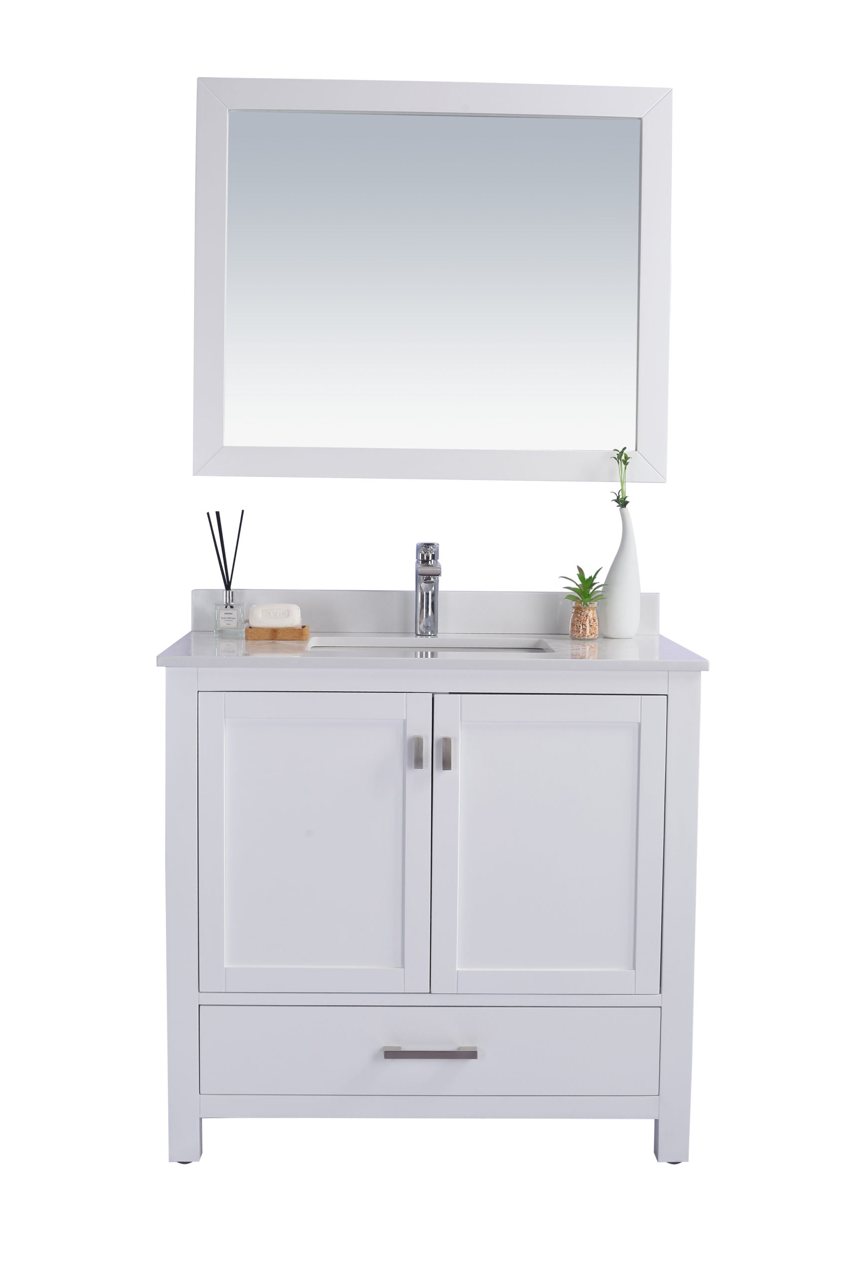 Wilson 36" White Bathroom Vanity with Countertop